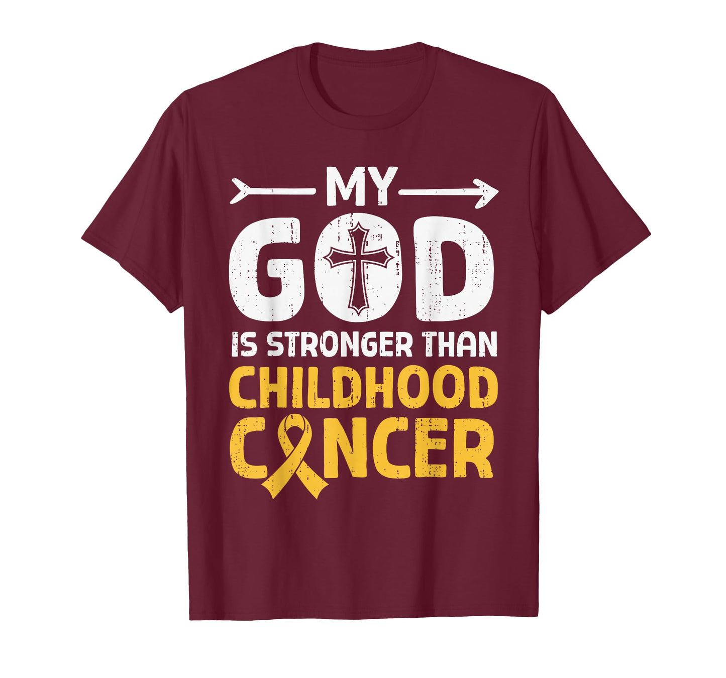 God Stronger Childhood Cancer Awareness Christian Religious T-Shirt