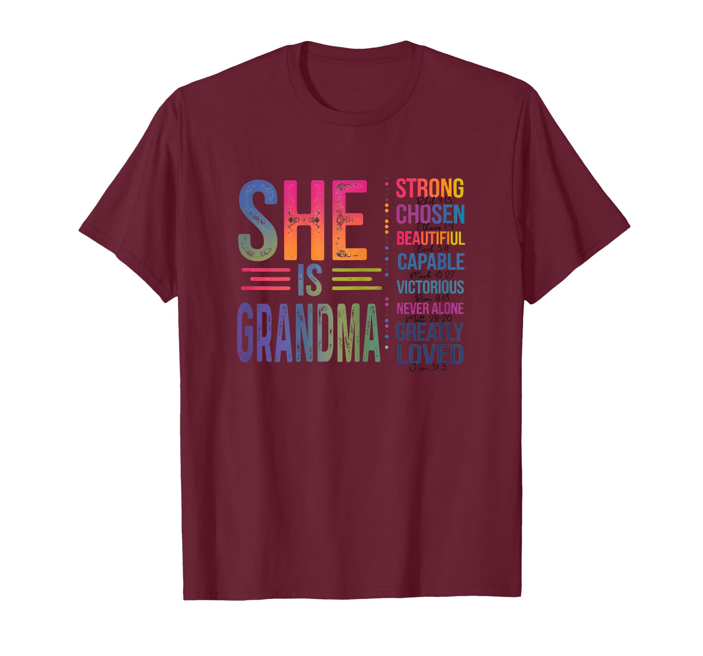 She Is Grandma Christian Mothers Day Jesus Nana Religious T-Shirt