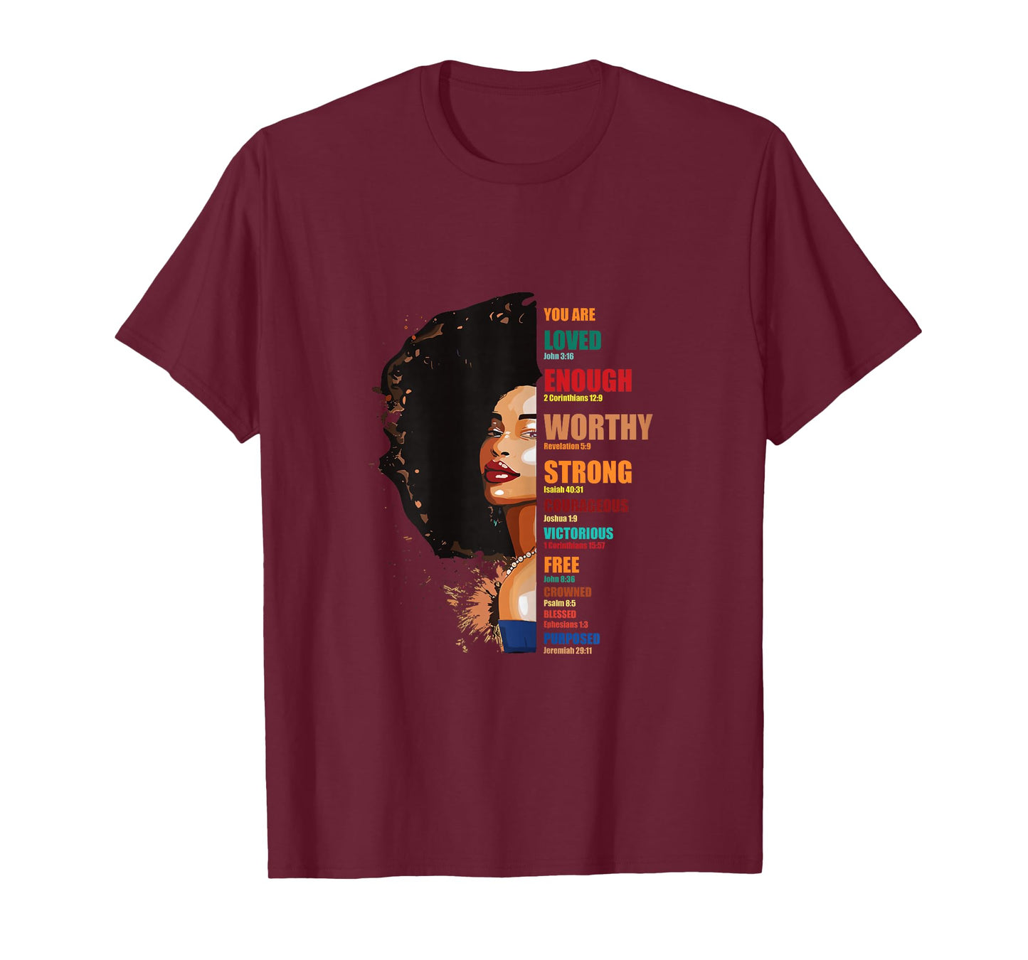 Biblical Affirmations Afro Black Women Christian Faith Gift T-Shirt