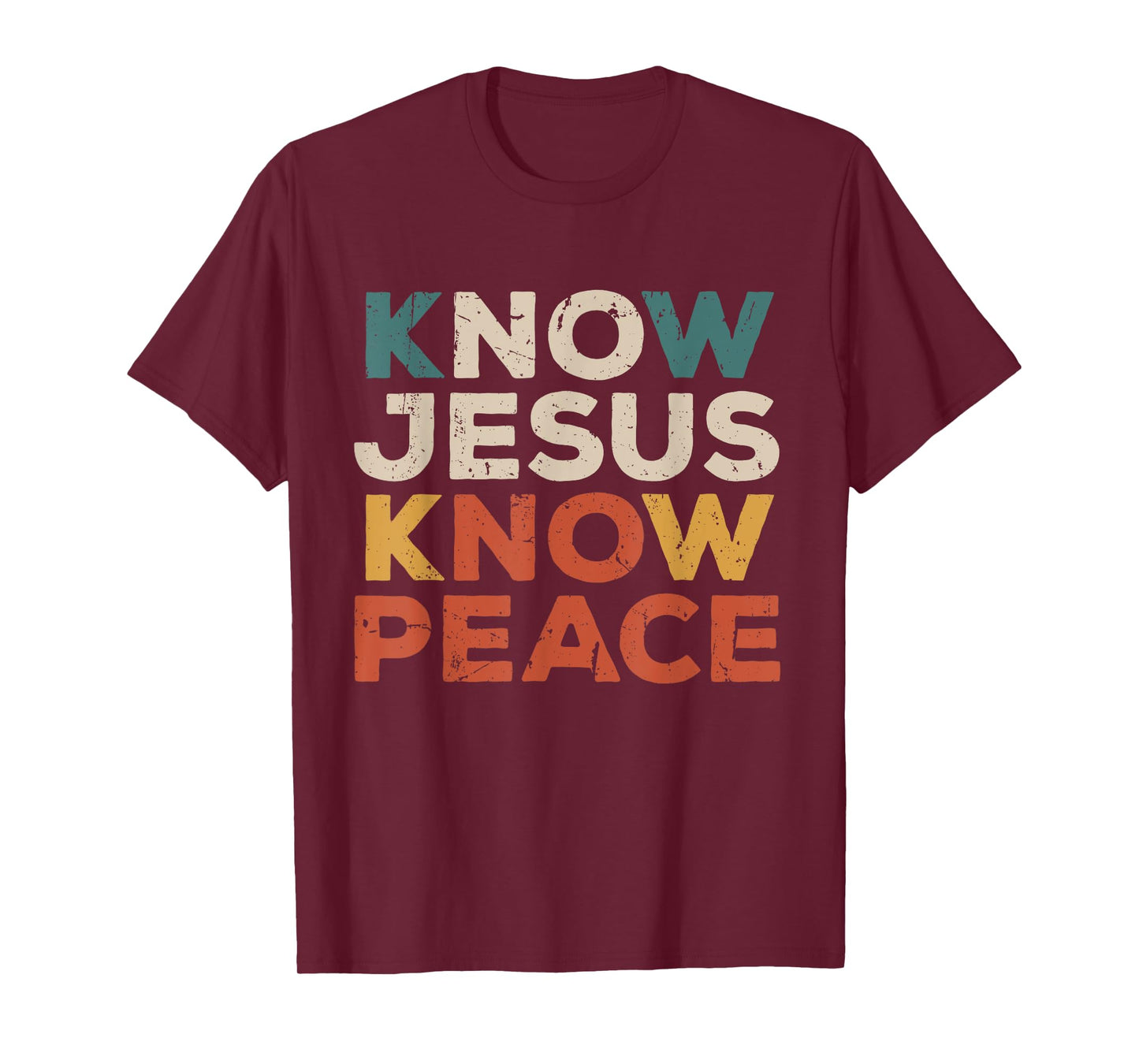 Know Jesus Know Peace Retro Christian Faith Church Religion T-Shirt