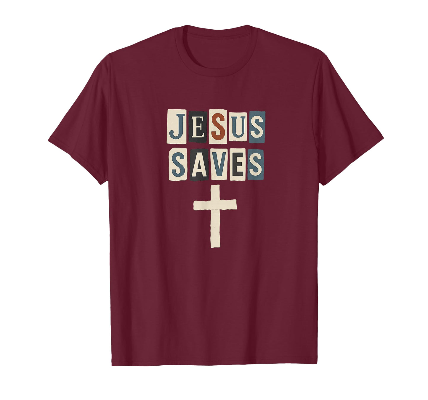 Jesus Saves Ransom Style Creative Christian Design T-Shirt