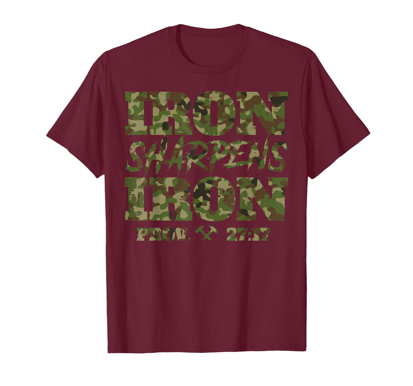 Iron Sharpens Iron Prov 27 Christian Bible Men Women Kids T-Shirt