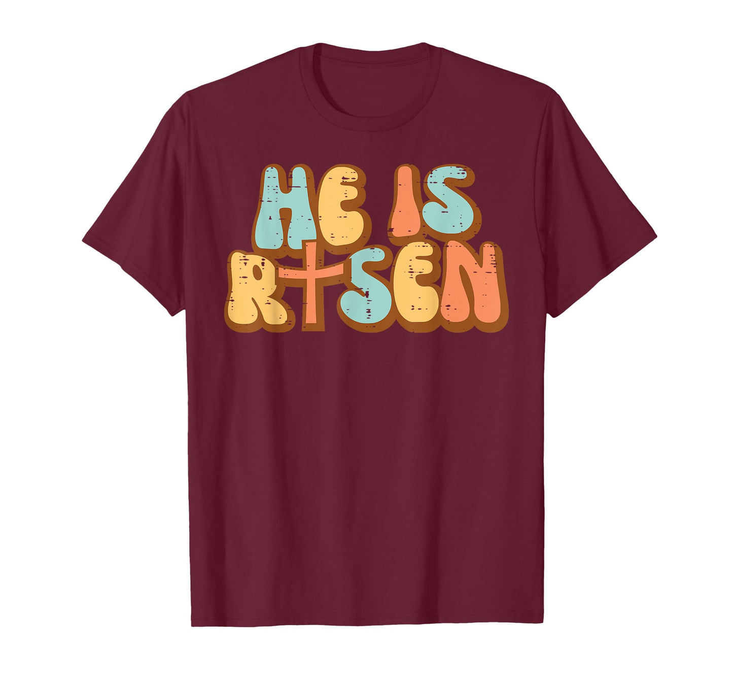 Easter He Is Risen Retro Resurrection Groovy Men Women Kids T-Shirt
