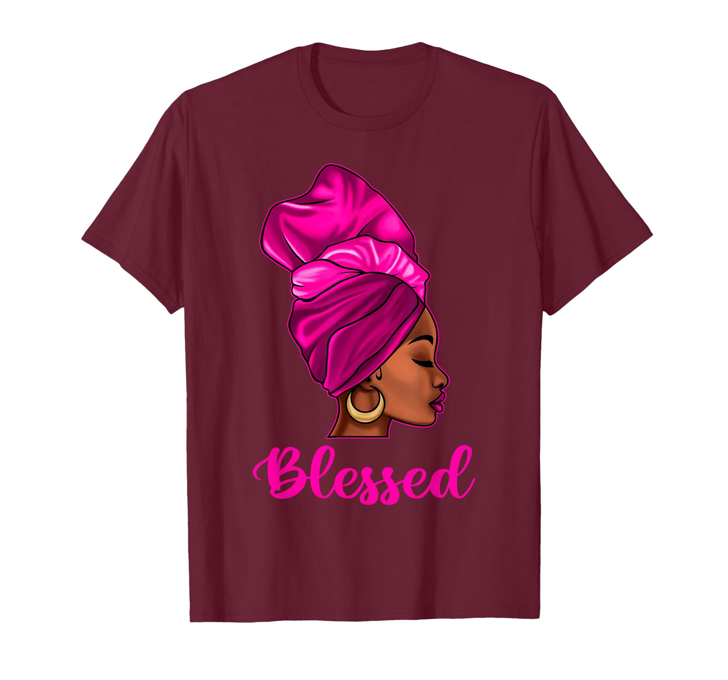 Blessed African American Black Women Headwrap Girl Christian T-Shirt