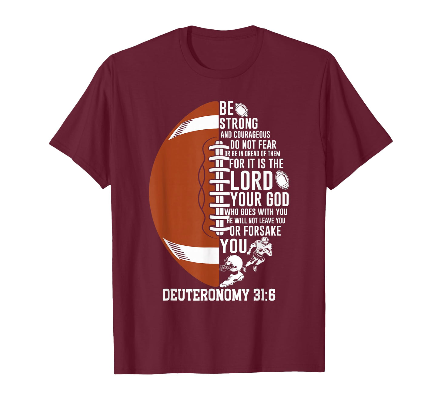 Christian Football Encouragement Bible Verse T-Shirt