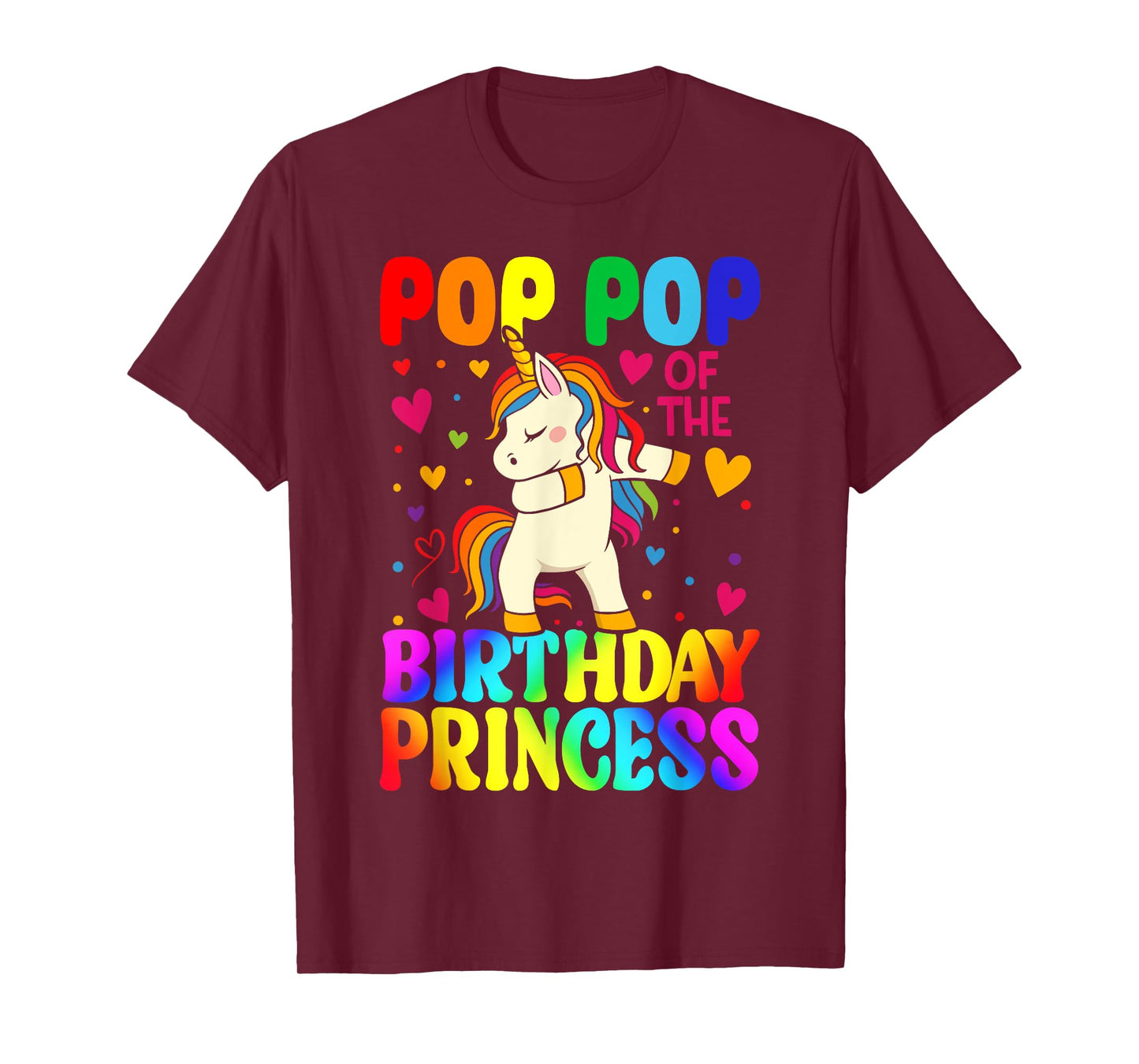 Pop Pop Of The Birthday Princess Unicorn Matching Family T-Shirt