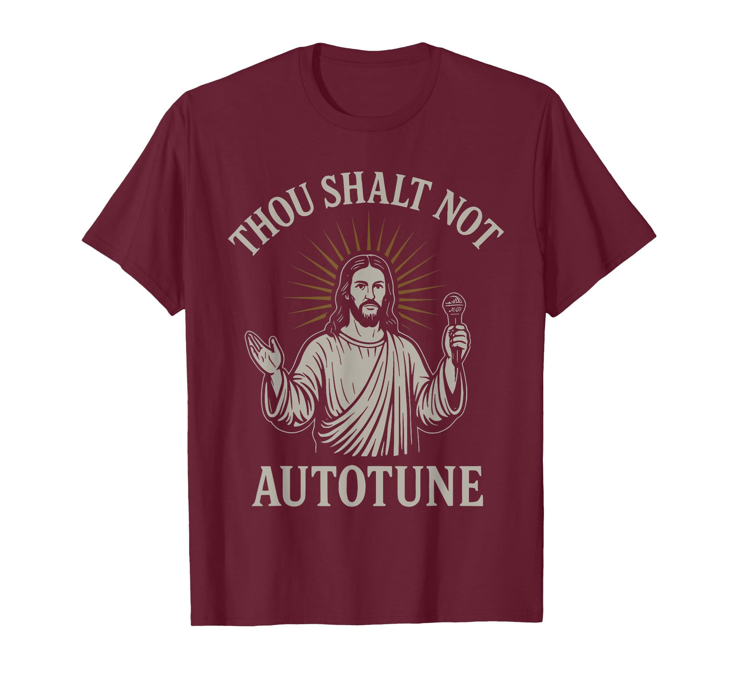 Thou Shalt Not Autotune Funny Vintage Christian Jesus Singer T-Shirt