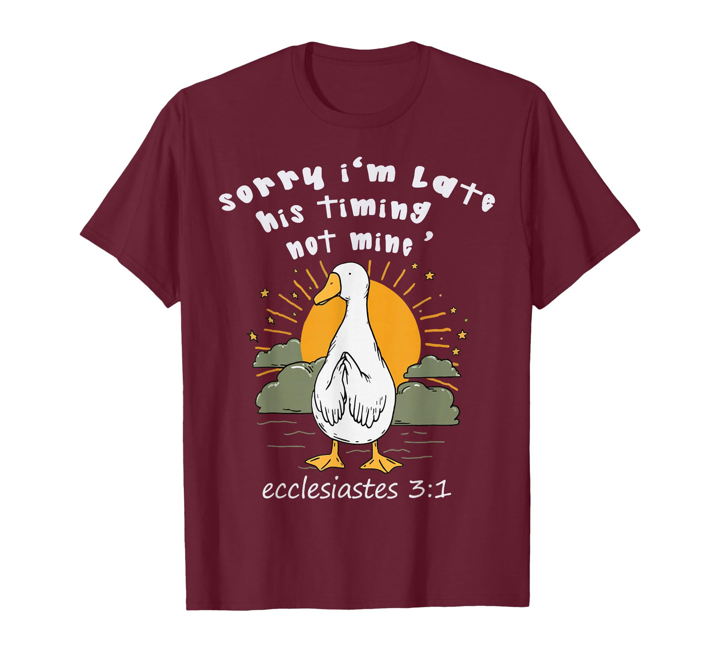 Sorry I’m Late I Walk by Faith Tripping Funny Christian T-Shirt