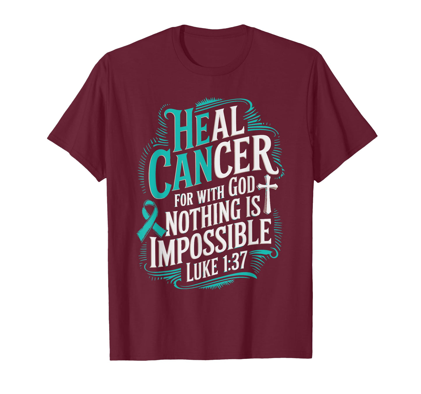 Heal Cancer Survivor Ovarian Cancer Awareness T-Shirt