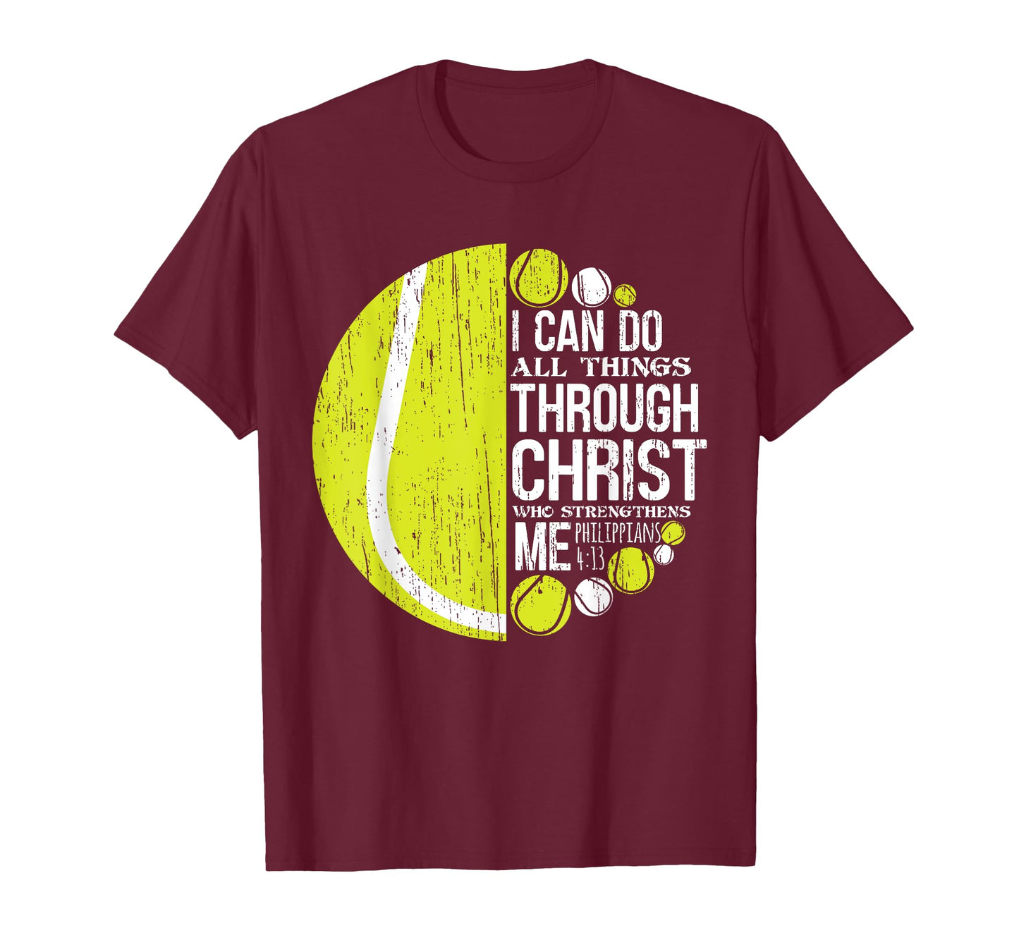 Christian Tennis Philippians 4:13 Gift For Men Women Kids T-Shirt