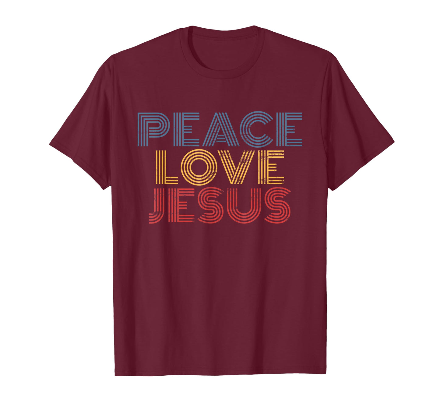 Peace Love Jesus retro 70s vintage distressed T-Shirt