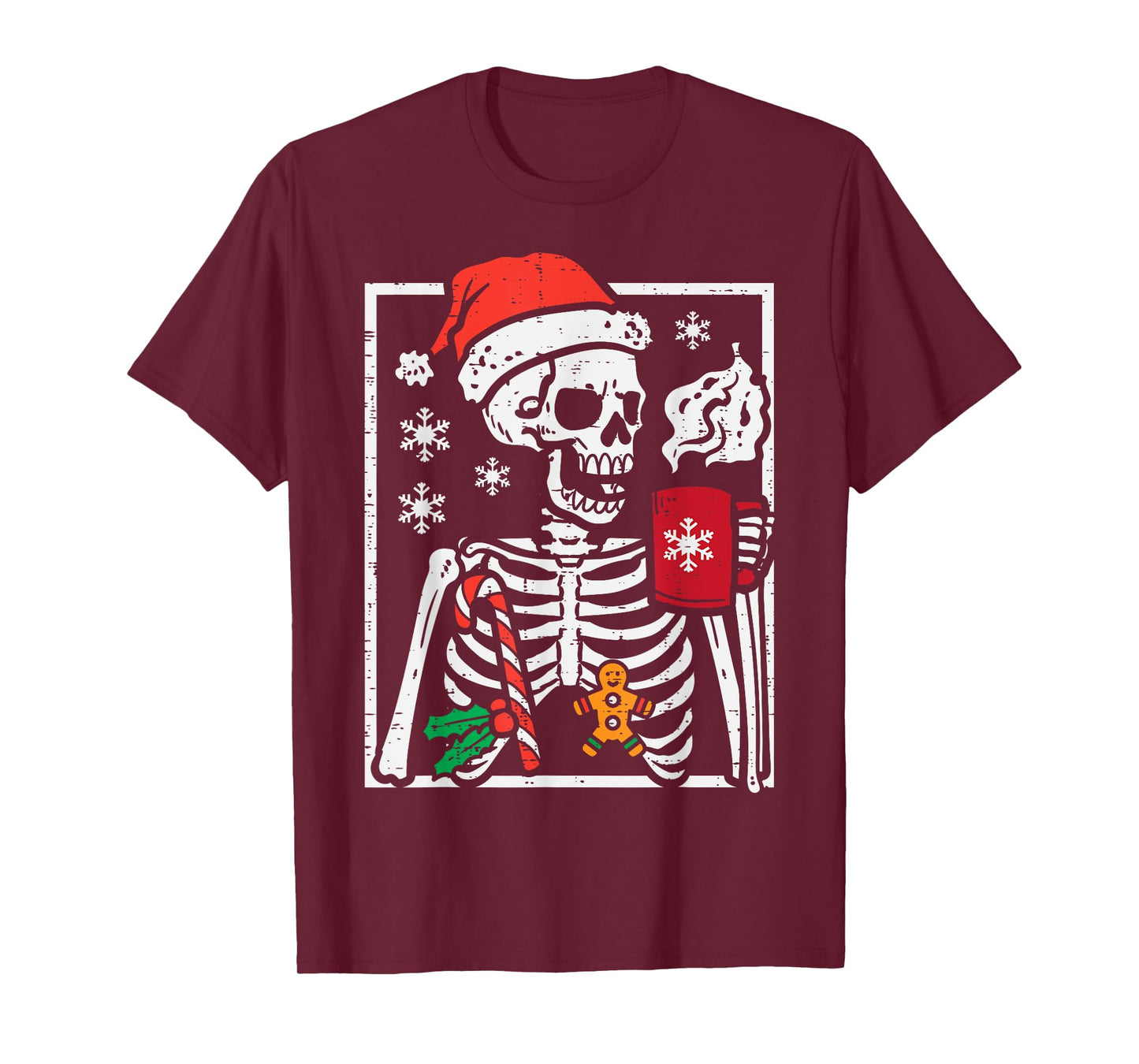 Christmas Skeleton Hot Chocolate Xmas Men Women Kids Youth T-Shirt