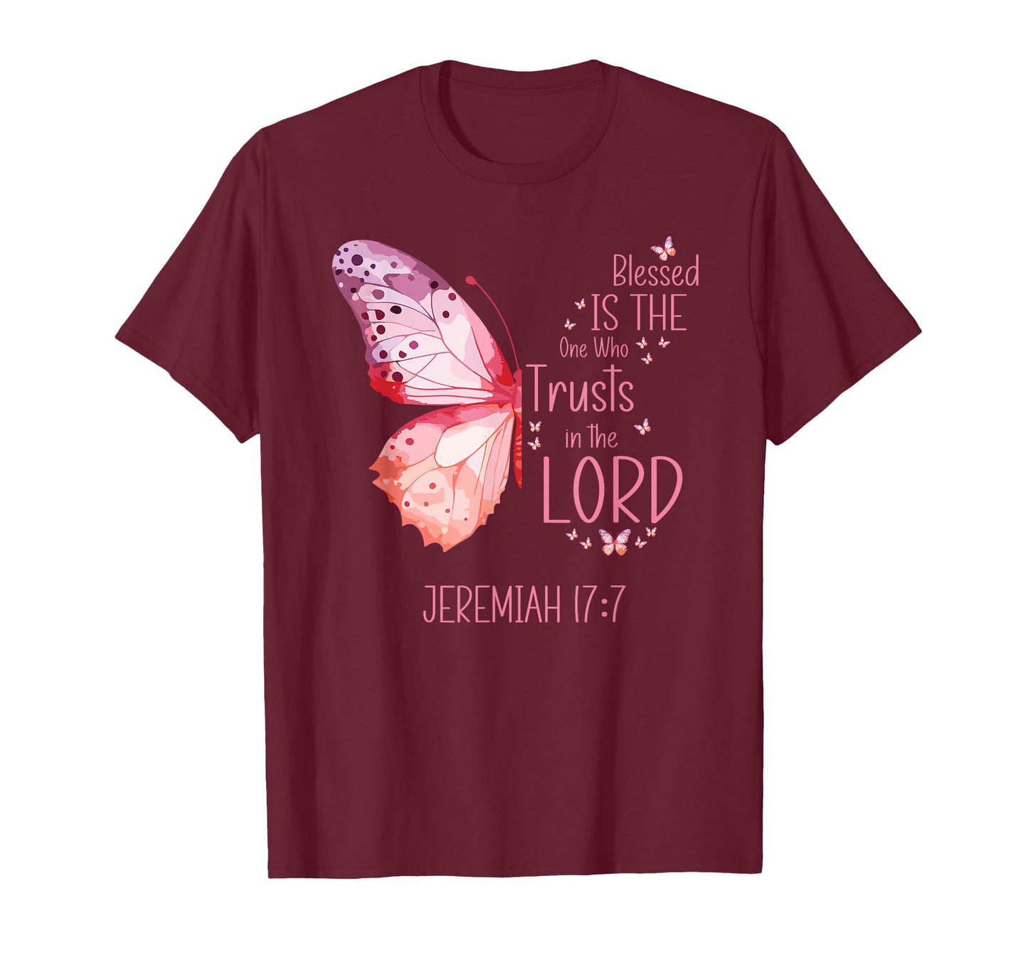 Christian Butterfly Womens Inspirational Bible Verse T-Shirt