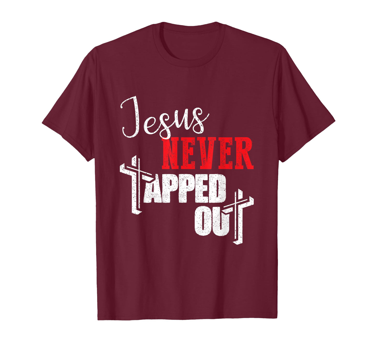 Jesus Never Tapped Out Christian Faith Wrestling T-Shirt