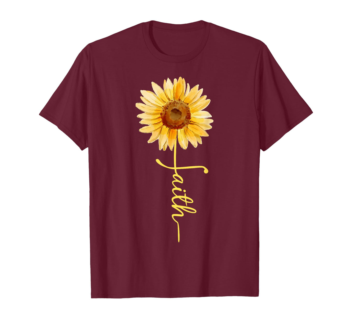 Christian Sunflower Faith butterfly Graphic women's T-Shirt