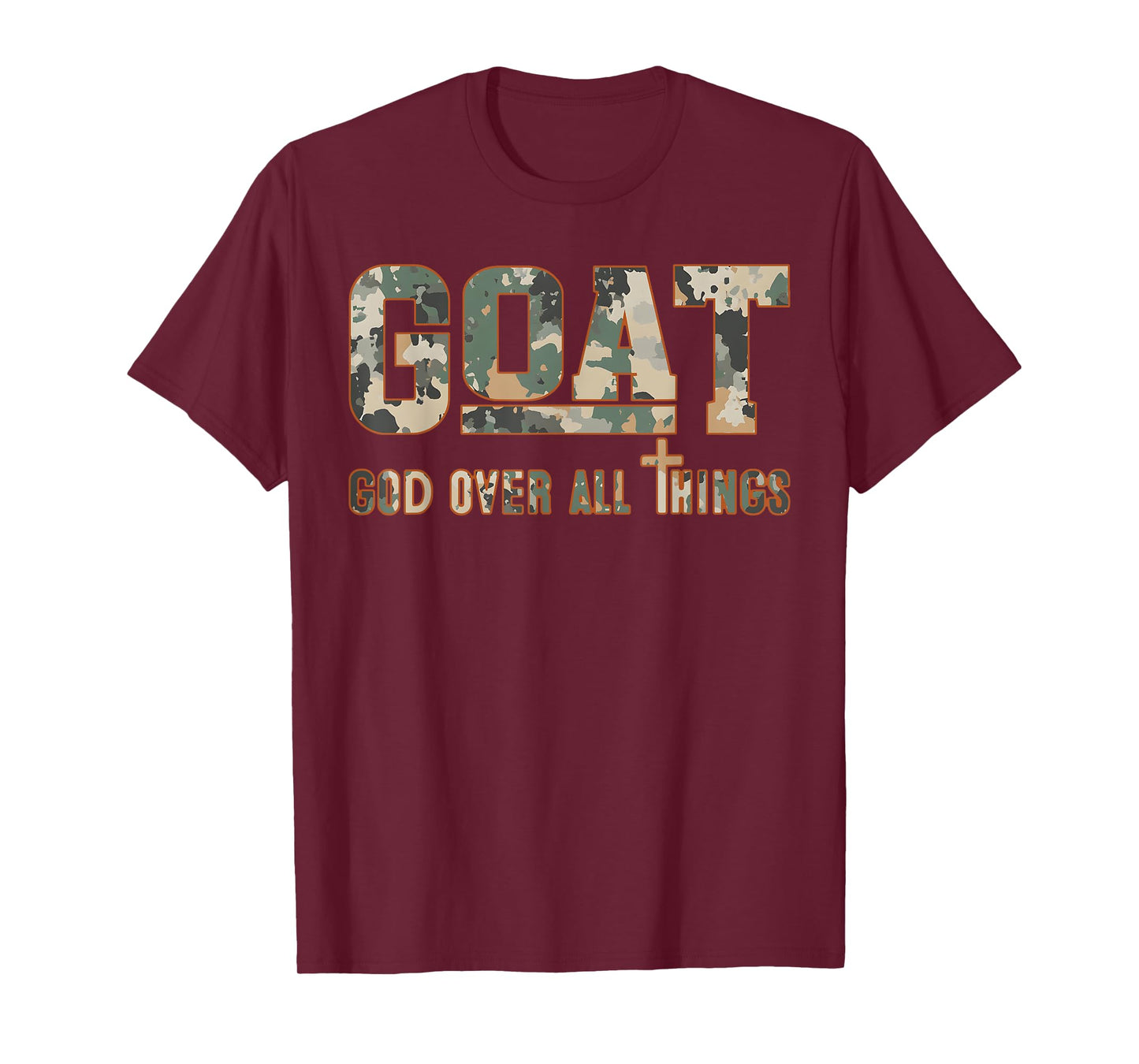 God over All Things Camo Camouflage Natural T-Shirt