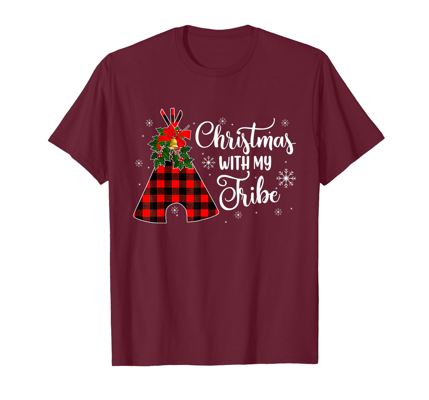 Christmas With My Tribe Buffalo Plaid Family Pajama T-Shirt