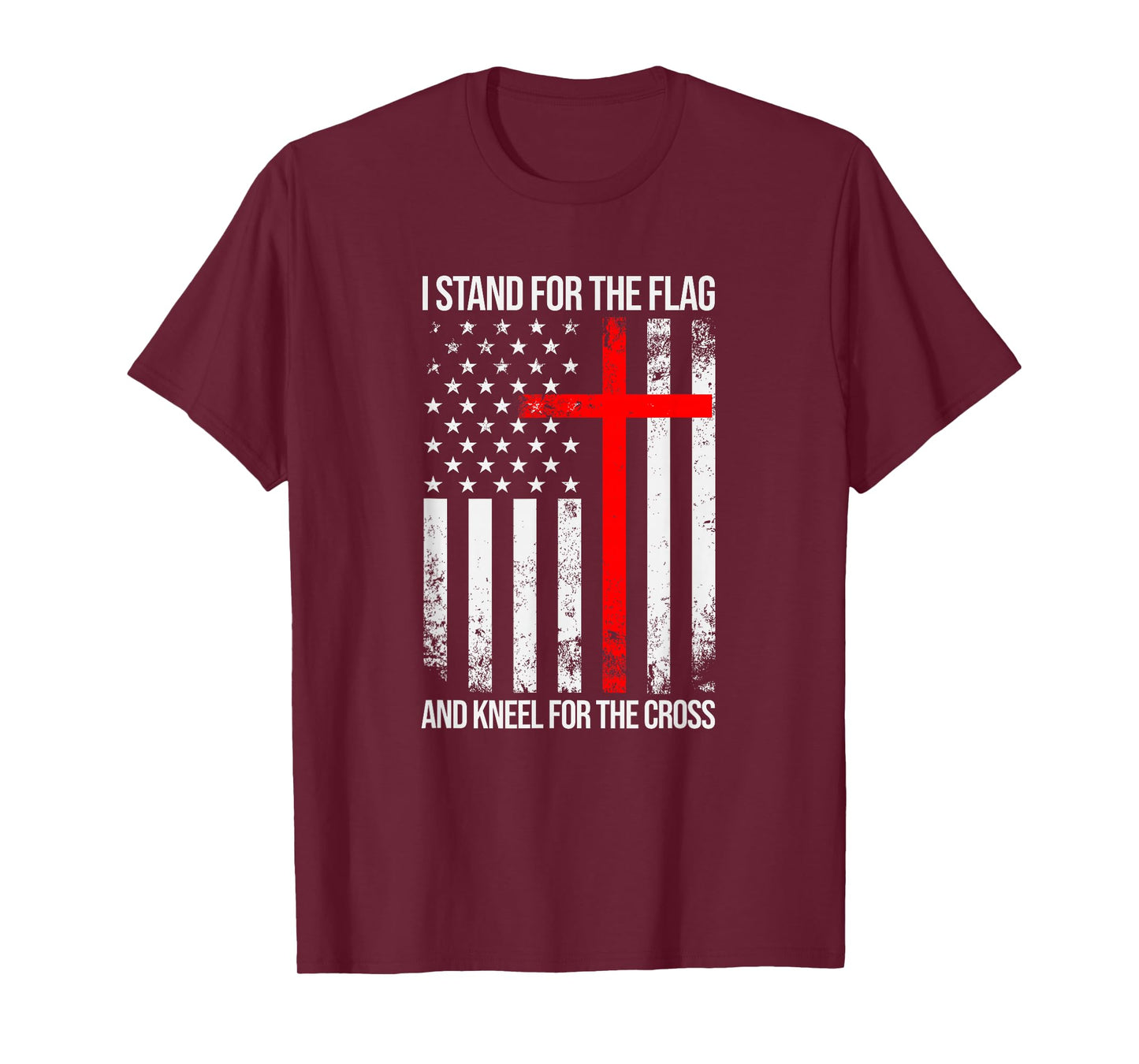 I Stand for the Flag and Kneel for the Cross USA Flag T-Shirt