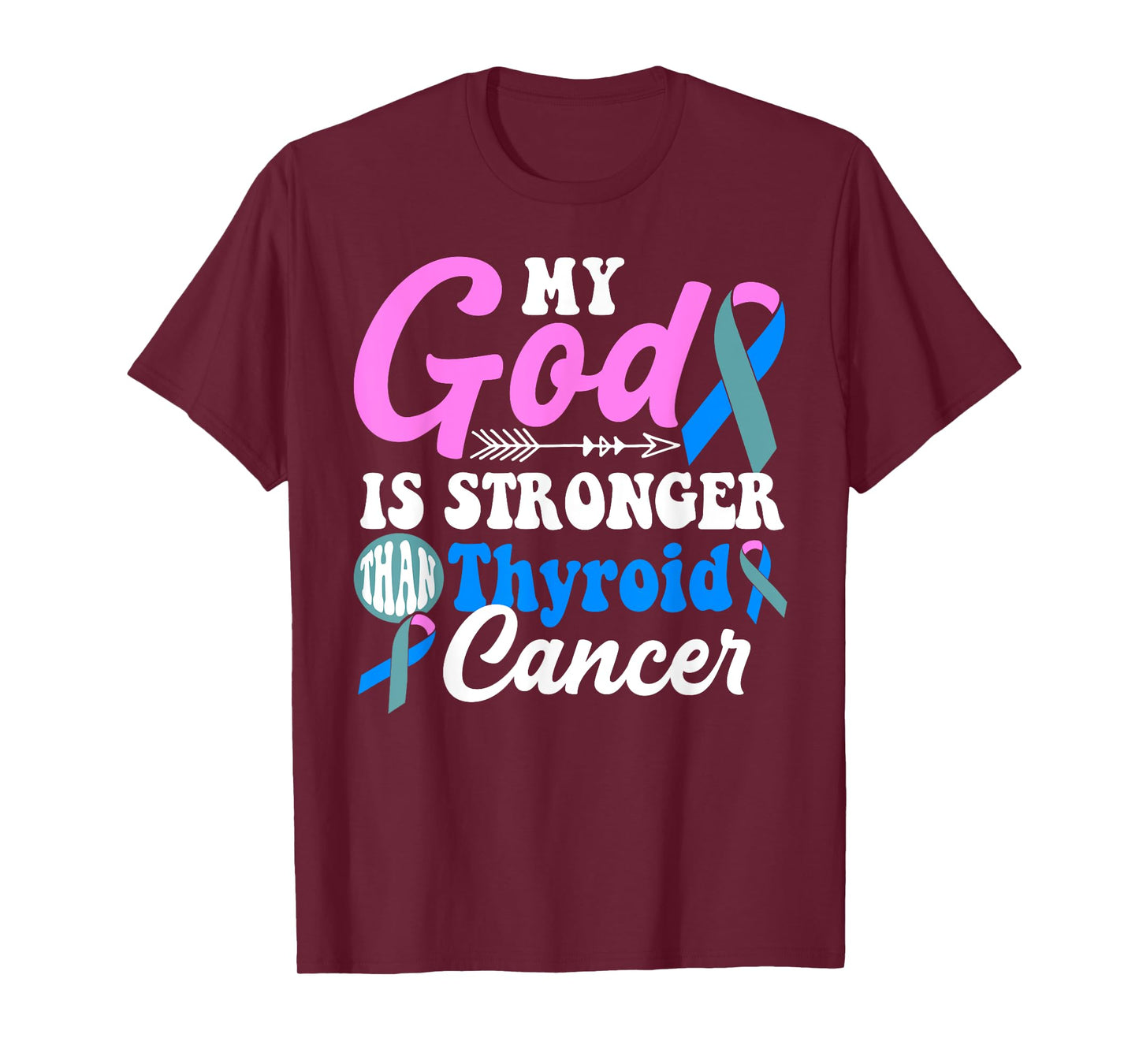 My God is Stronger Than Thyroid Cancer Awareness Warrior T-Shirt