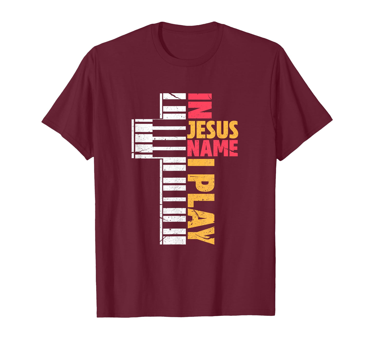 In Jesus Name I Play Piano Christians T-Shirt