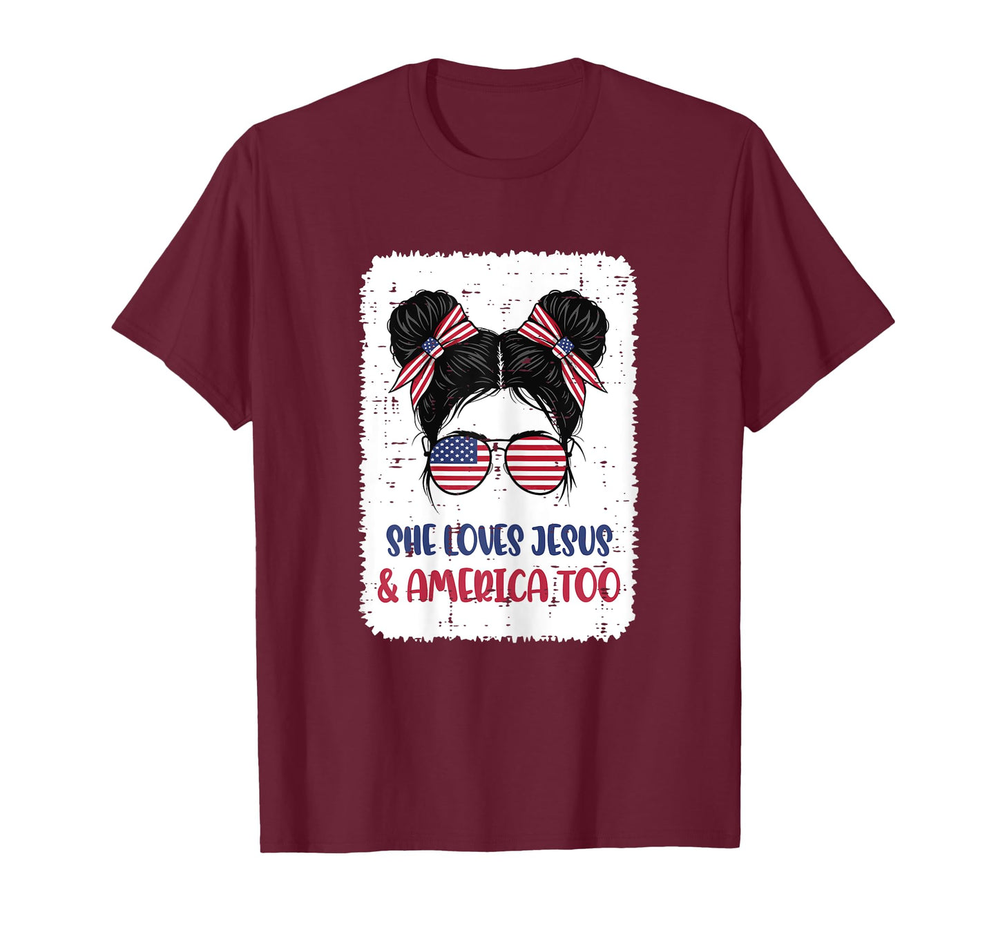 4th Of July USA Christian God Christ Jesus Women Girls Kids T-Shirt