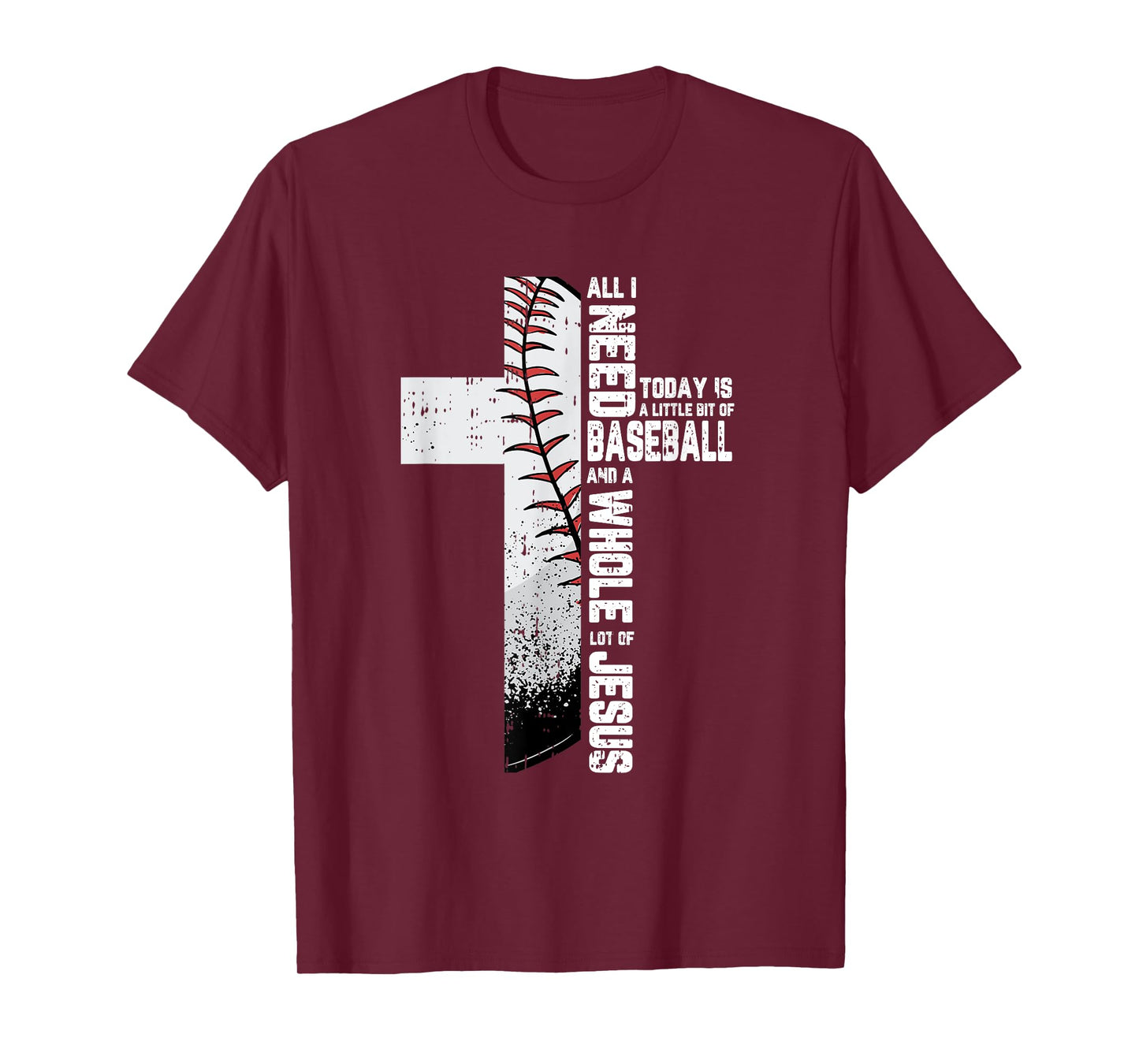 Baseball Cross Jesus Christian Quote Cool Sports Lover Gifts T-Shirt