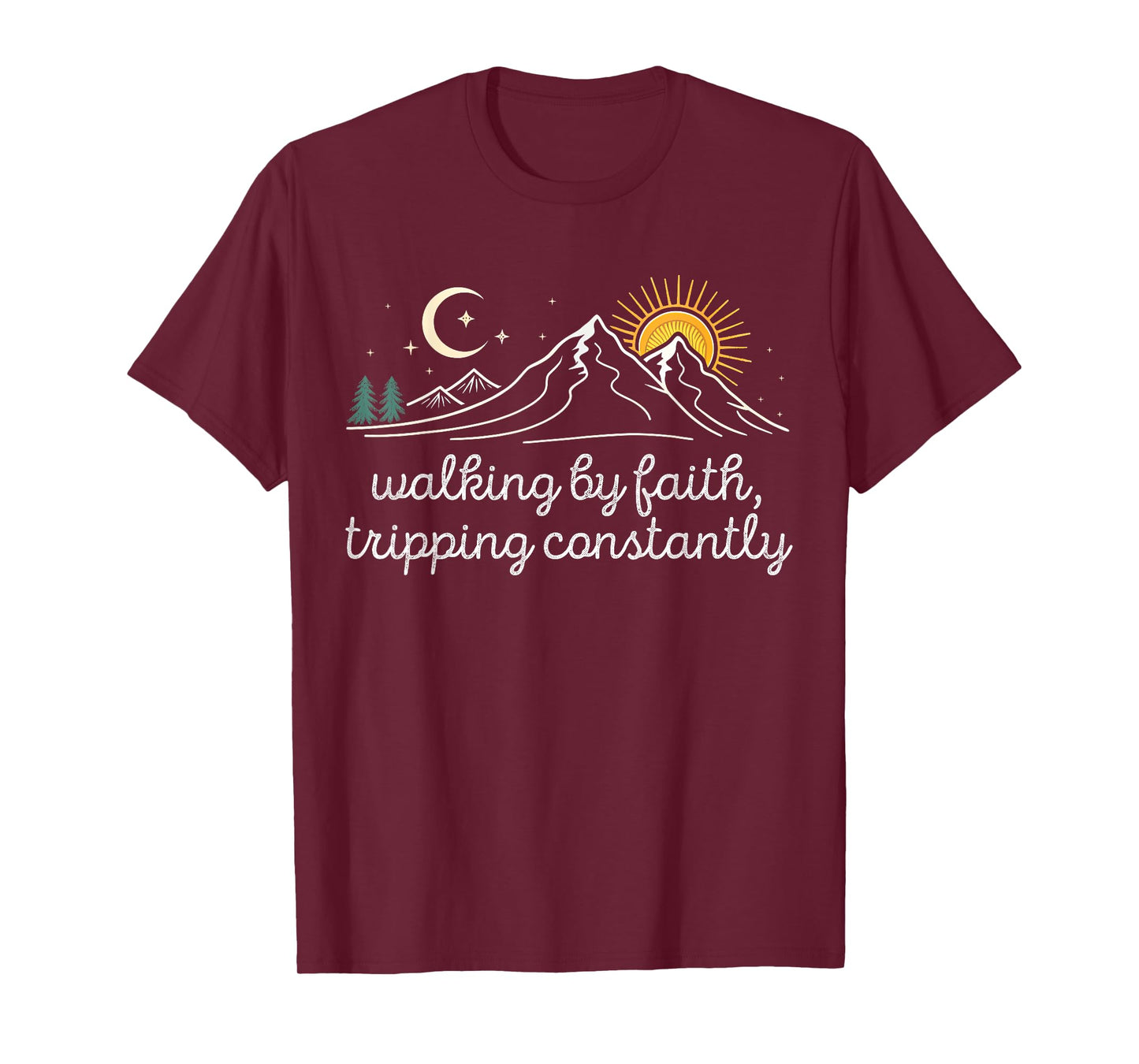Walking By Faith Tripping Constantly Christian Religious T-Shirt