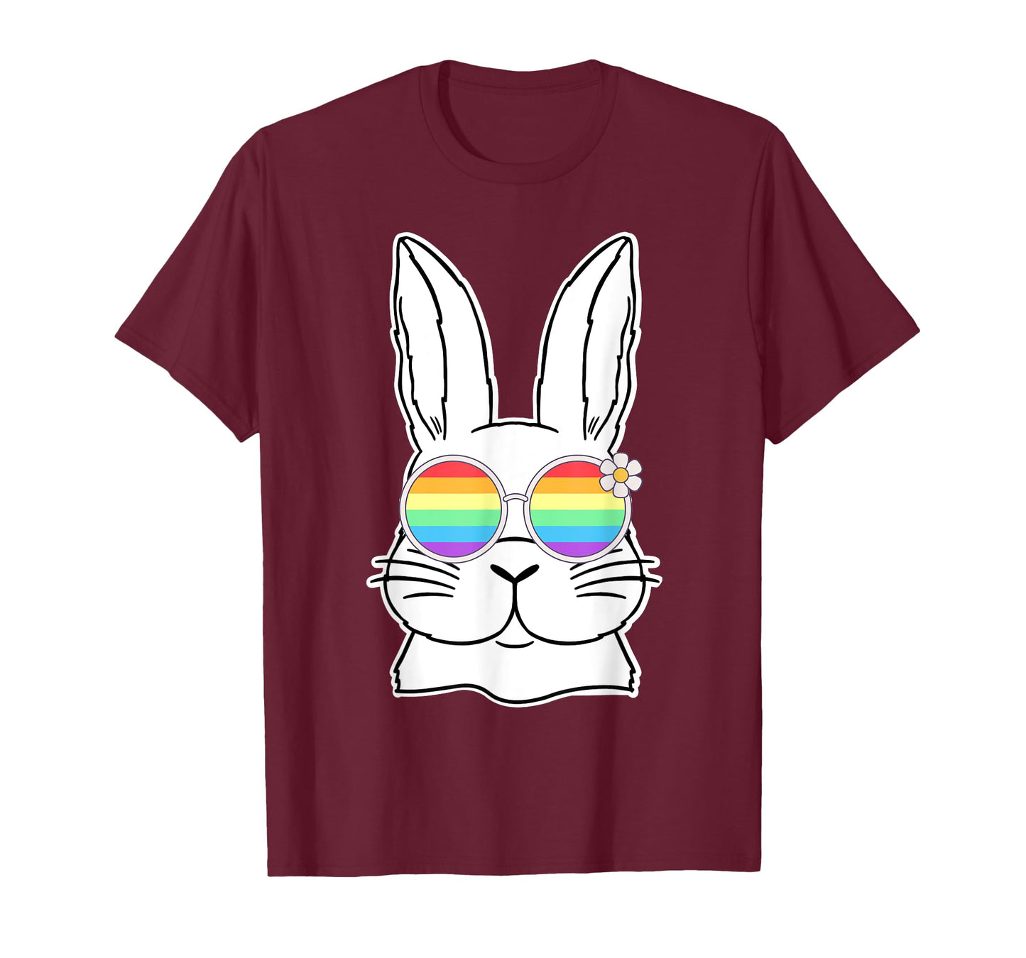 Bunny Gay Pride LGBTQ Bunny Rainbow Sunglasses Happy Easter T-Shirt