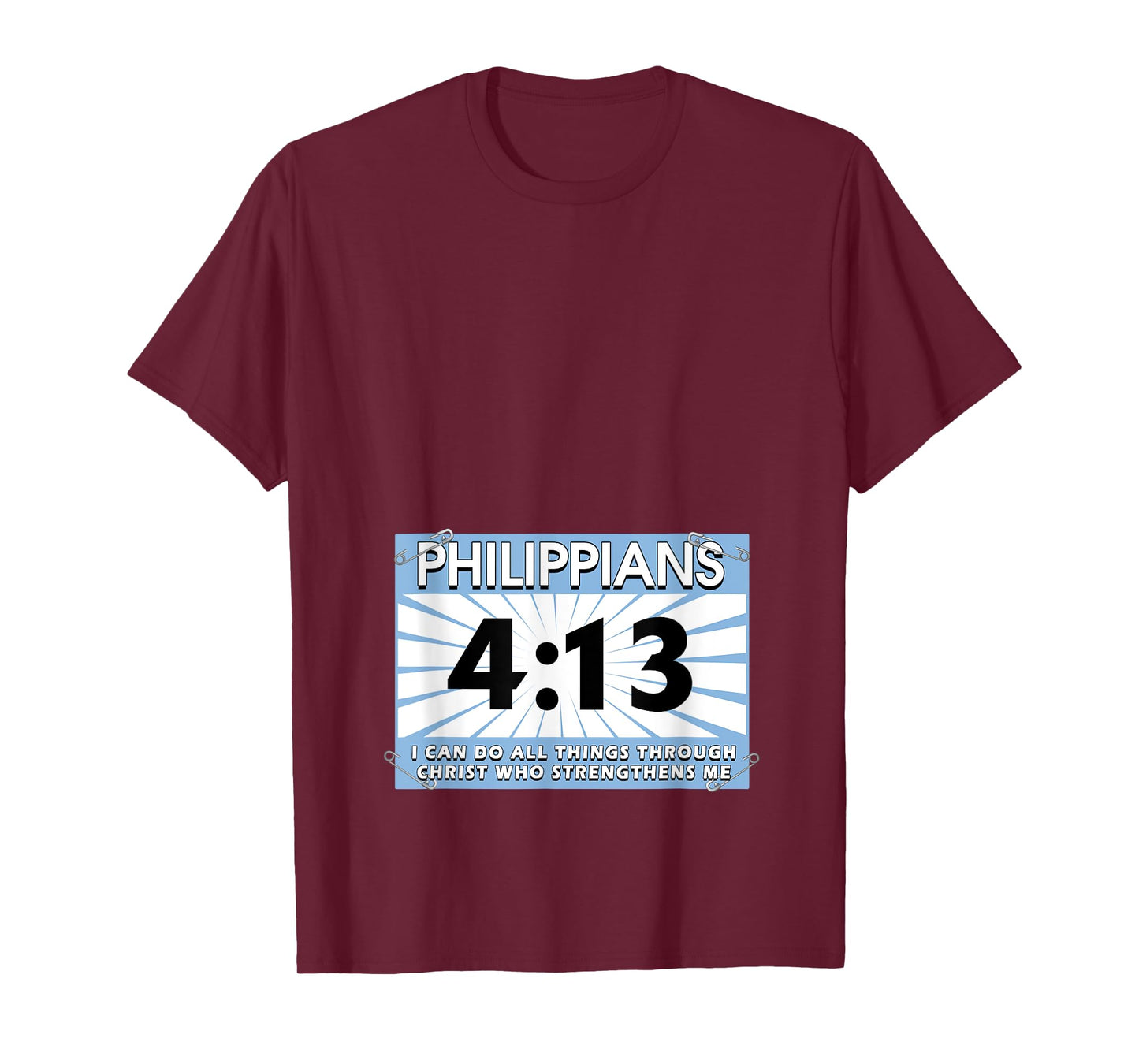 Runners Bib Philippians 4:13 Christ Faith Running Marathon T-Shirt