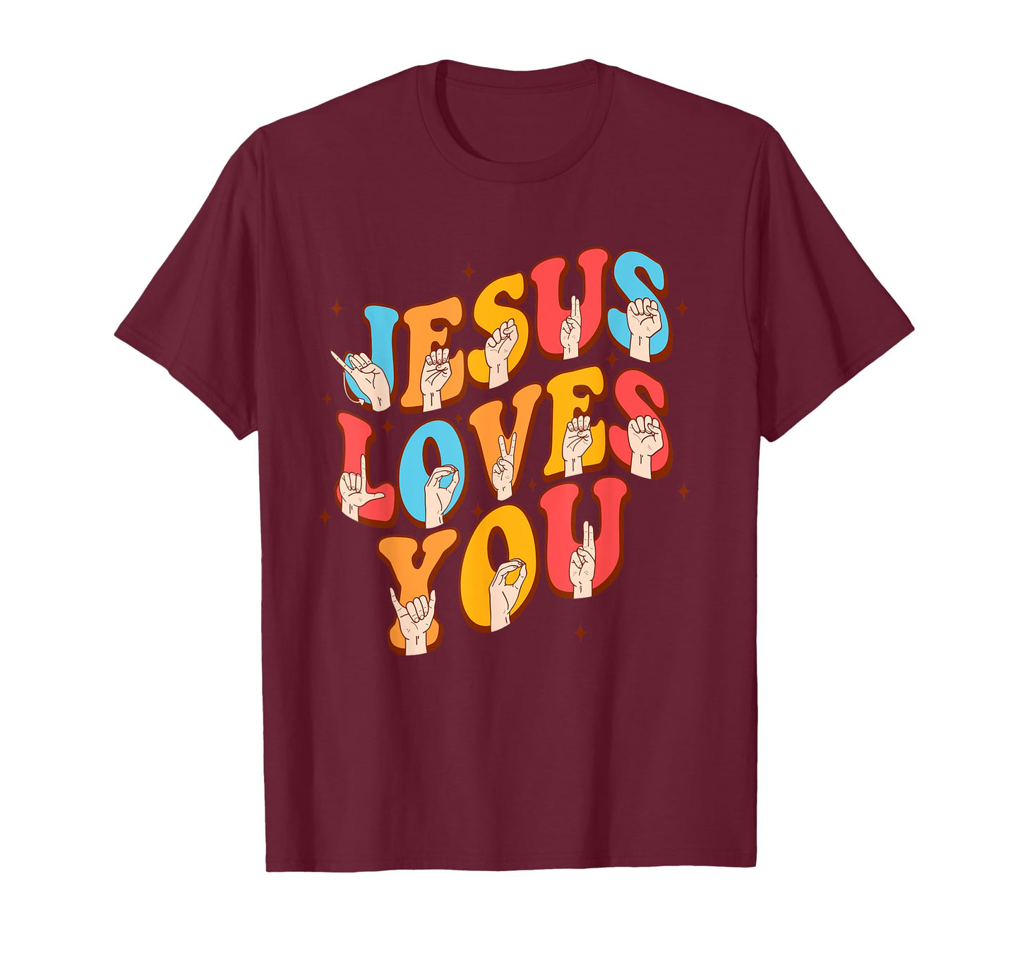 Jesus Christian Lover Sign Language Jesus Loves You T-Shirt