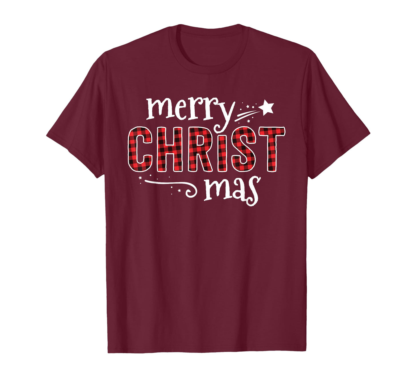 Buffalo Plaid Merry Christ Mas Shirt Christmas Christian T-Shirt