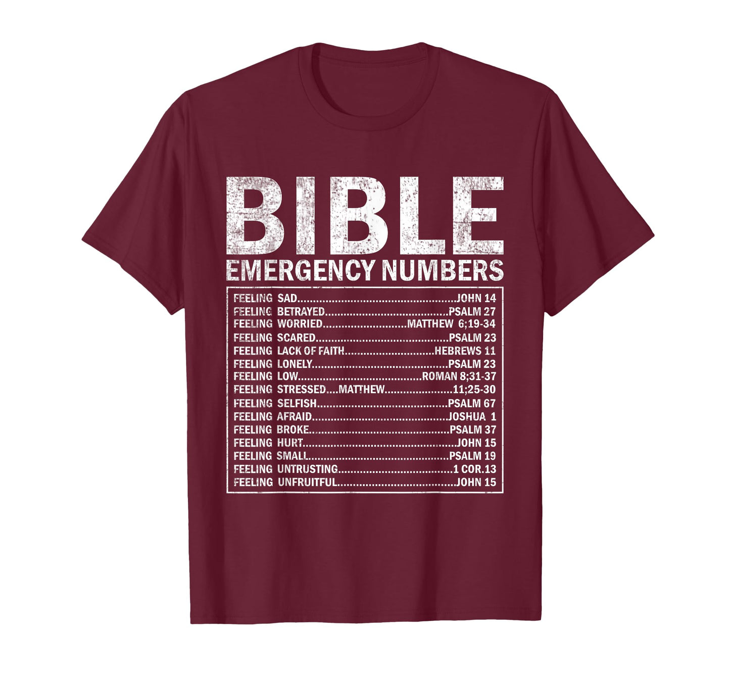 Christian Bible Emergency Numbers Cute Christian T-Shirt