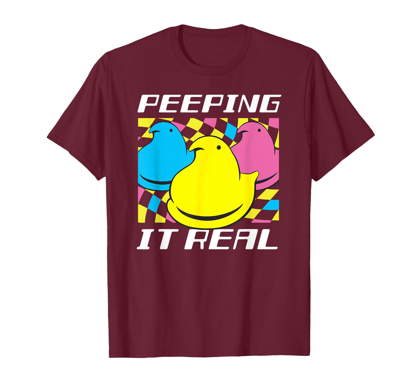 Peeps Easter Peeping It Real Retro Style Chicks T-Shirt