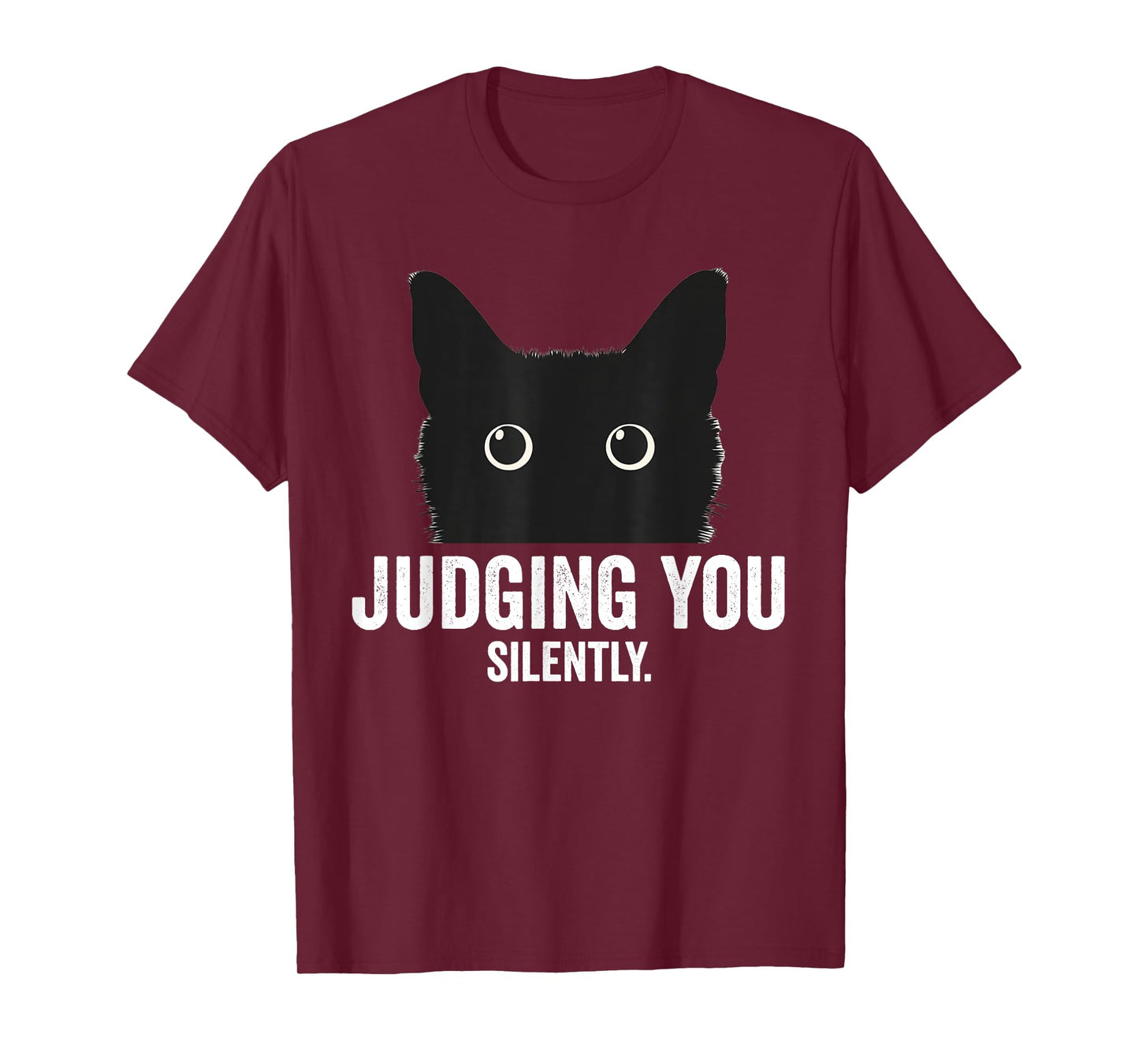 Judging You Silently Funny Black Cat T-Shirt for Men Women Kids