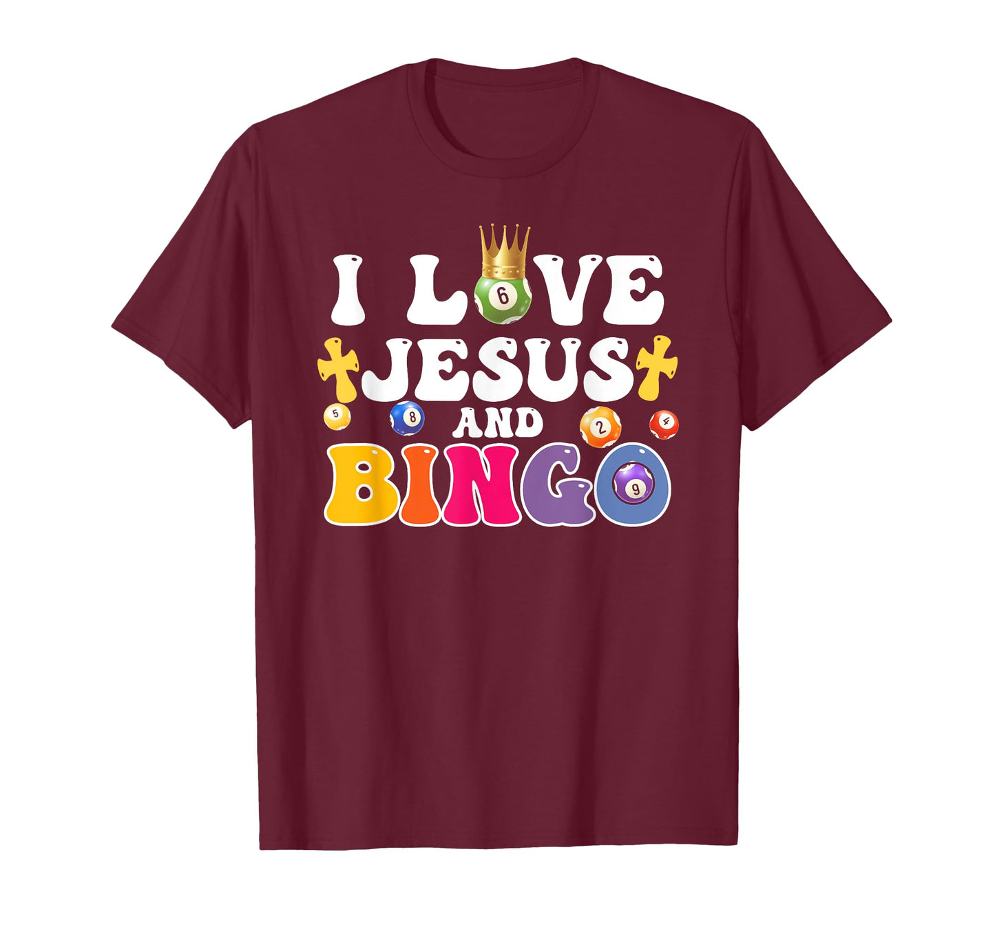 I Love Jesus And Bingo Christian Cross Board Games T-Shirt