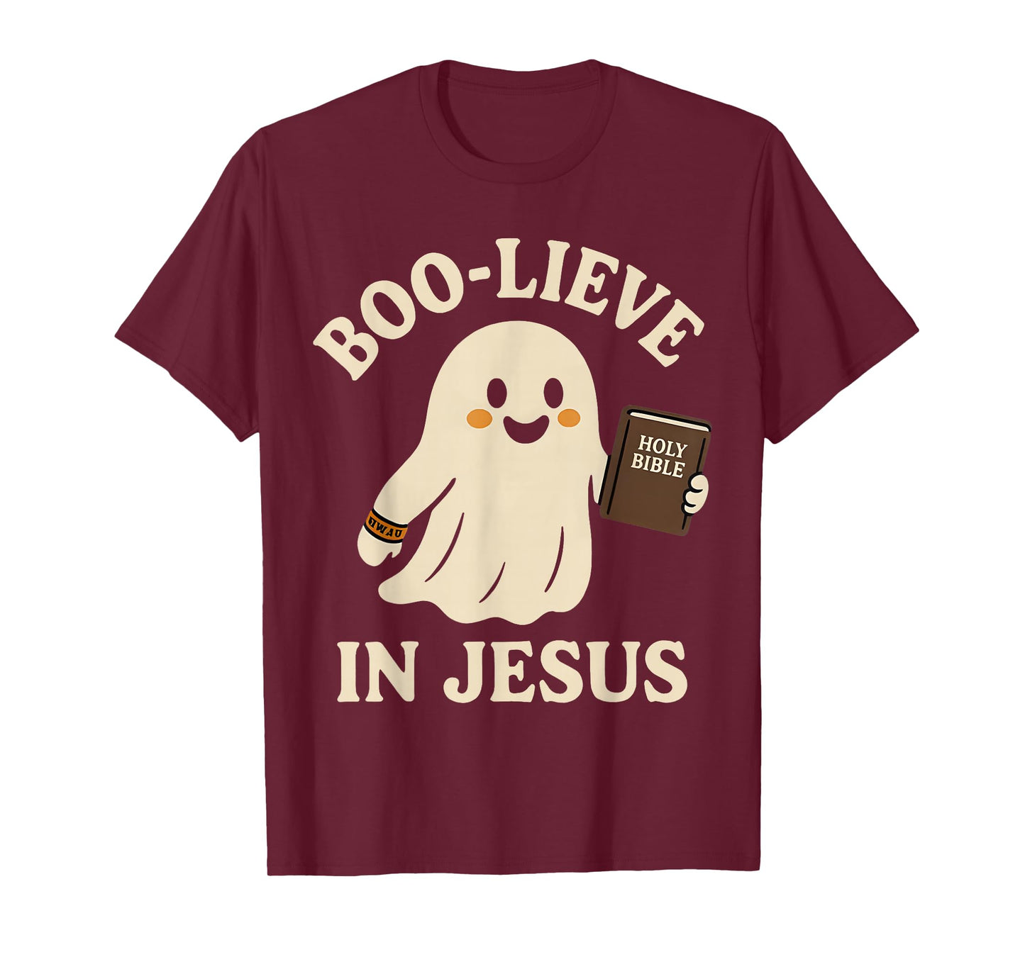 Boo-Lieve in Jesus Funny Cute Christian Halloween Ghost Kids T-Shirt