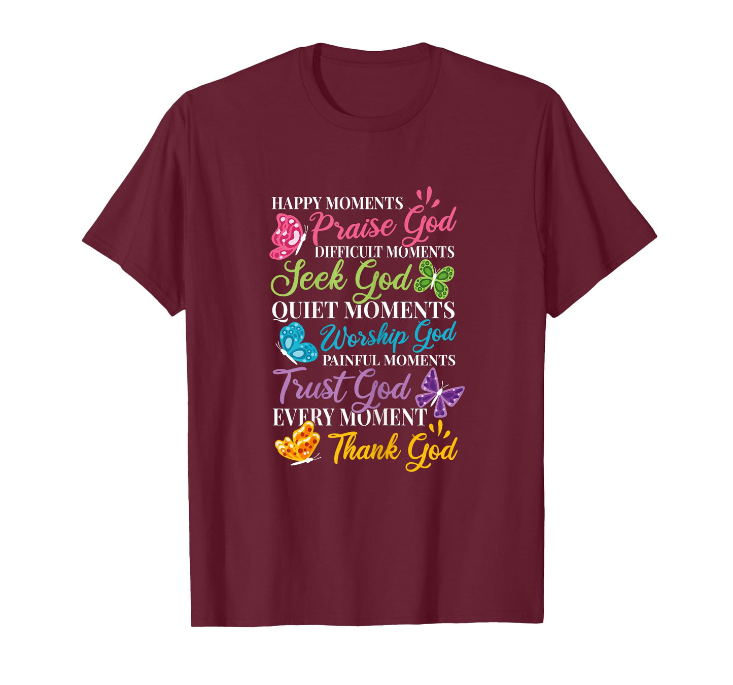 Praise Seek Worship Trust Thank God Bible Religous Quote T-Shirt