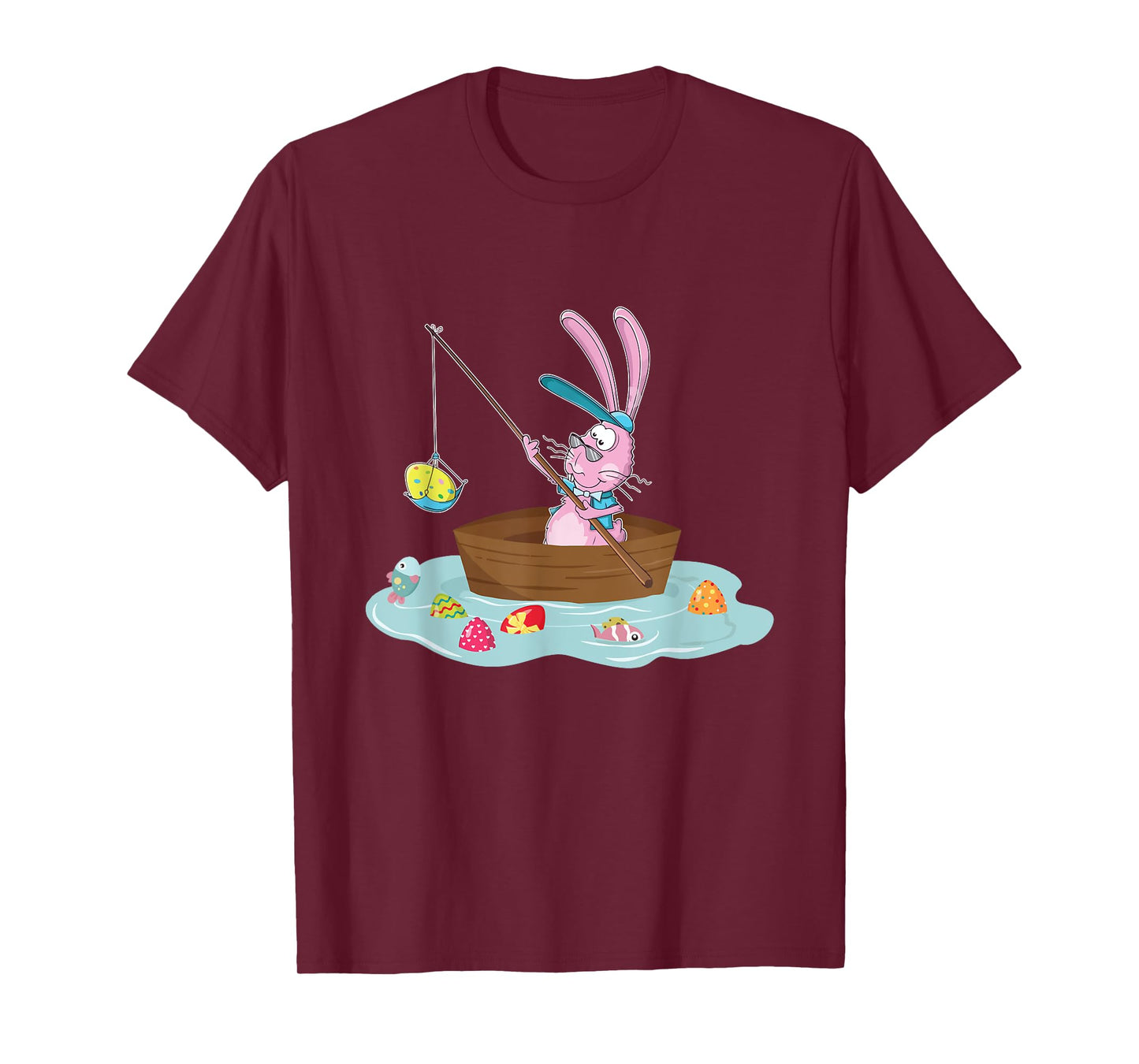 Funny Easter Bunny Fishing Egg Hunting - Easter Sunday Fun T-Shirt