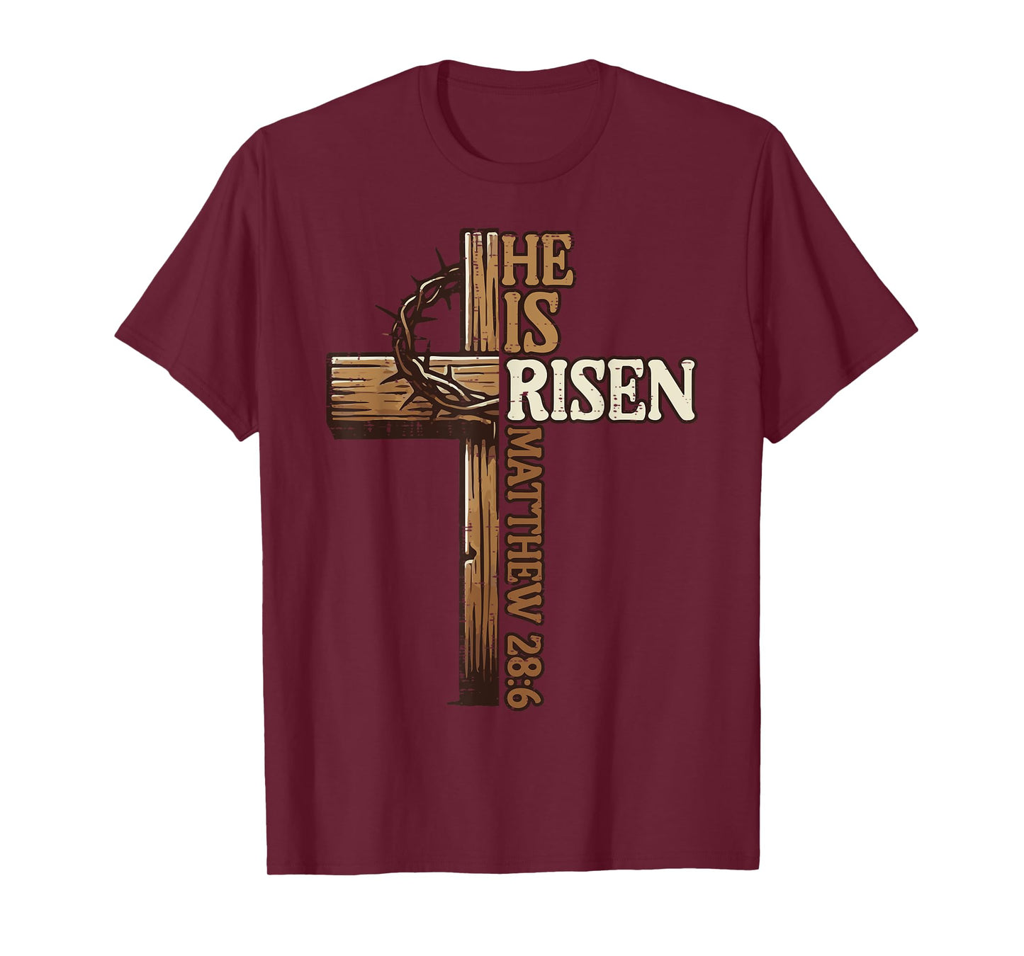 Easter Cross He Is Risen Jesus Christian Men Women Kid Youth T-Shirt