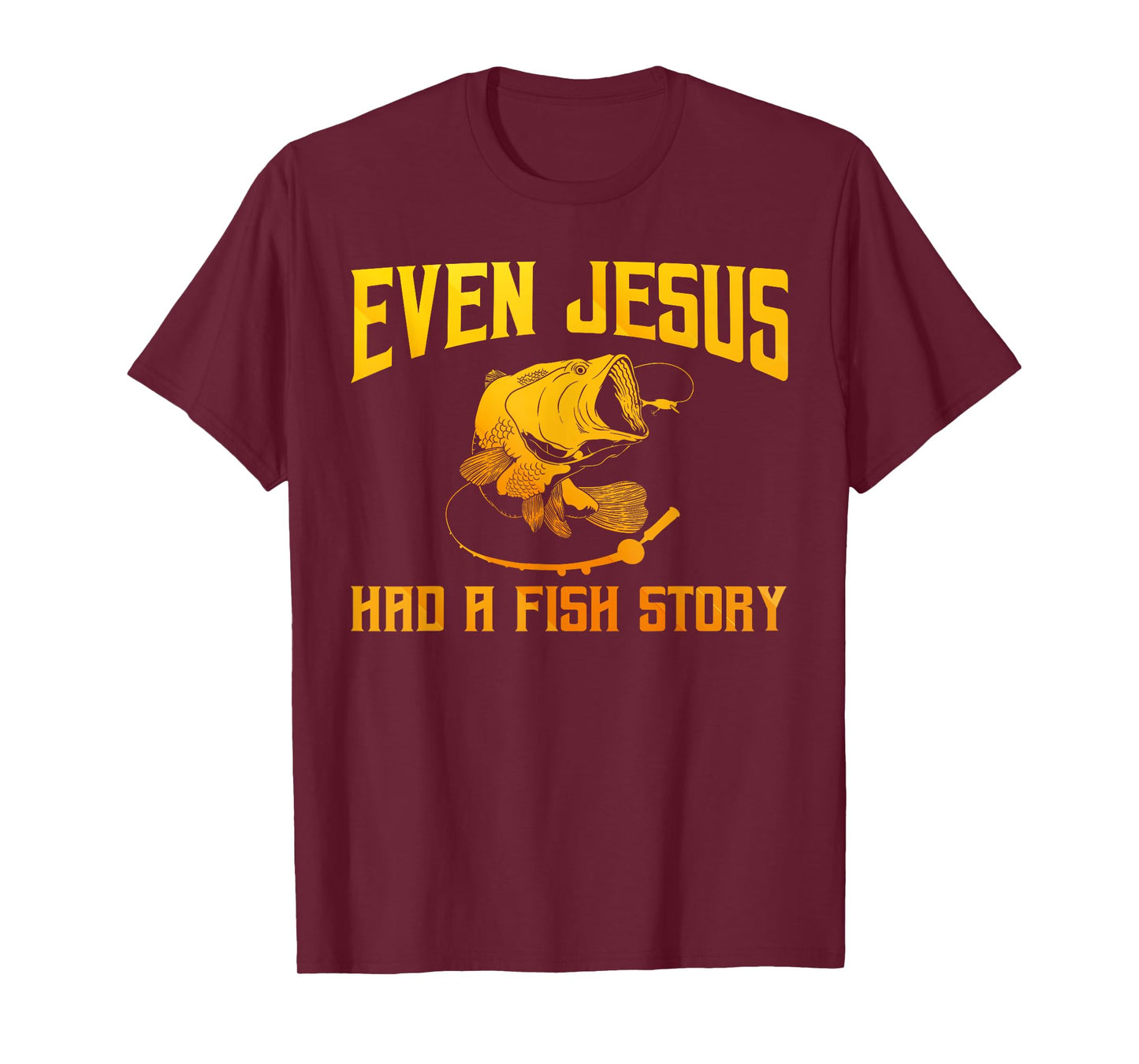 Funny Jesus Fish Art For Men Women Fisherman Fisher Fishing T-Shirt