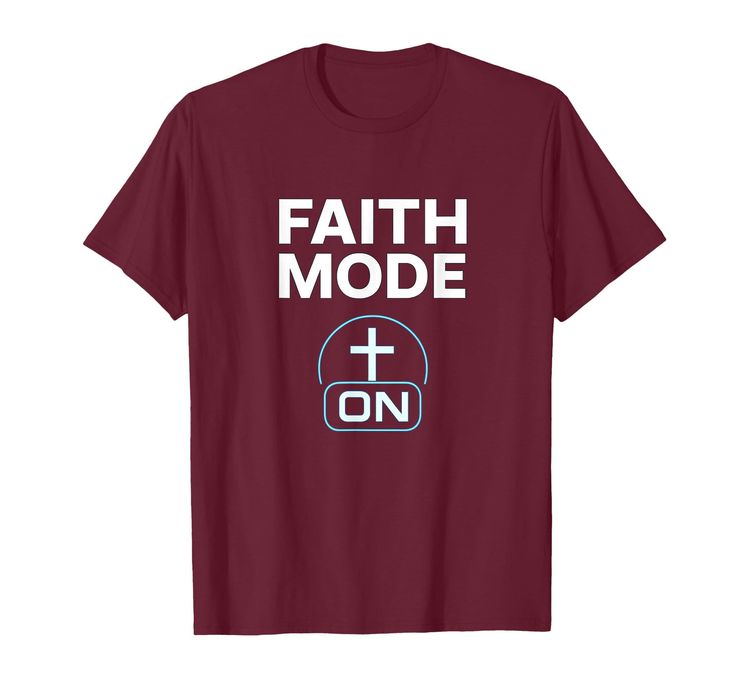 Faith Mode On | Cross Power Button - Trendy Christian Gamer T-Shirt