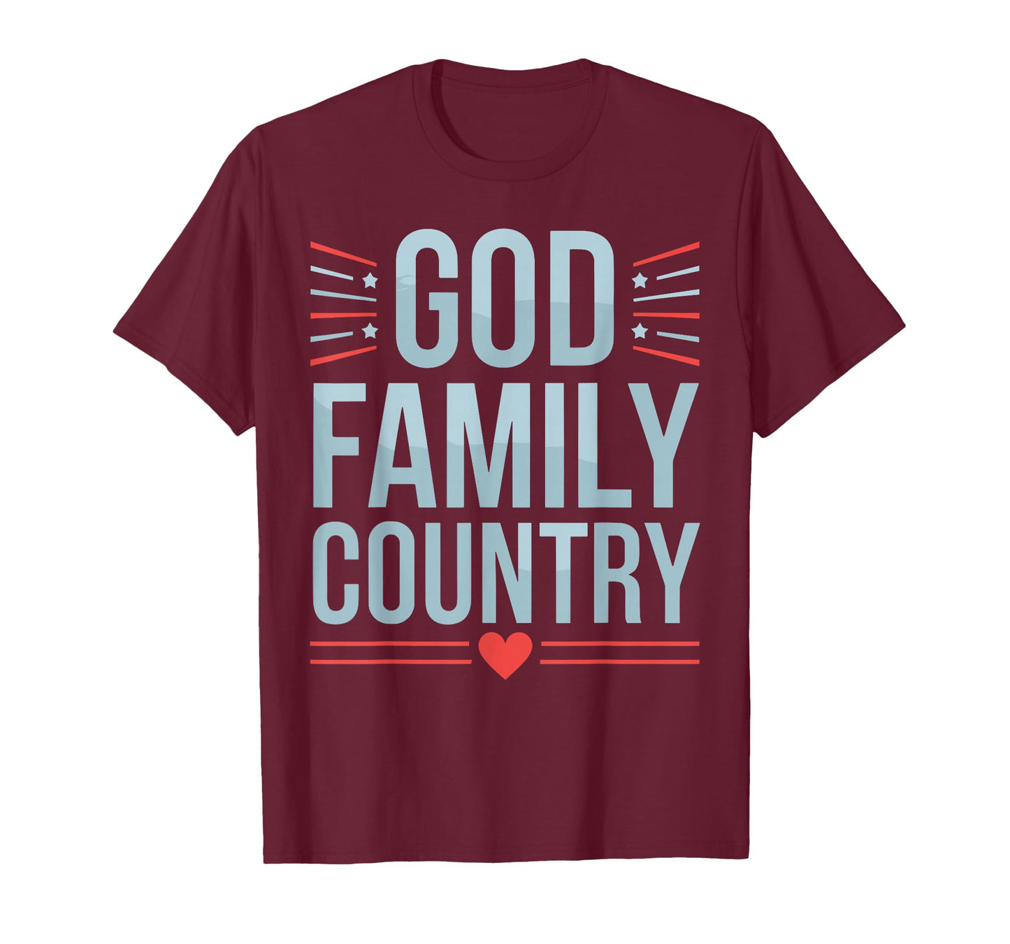 God Family Country - Patriotic Christian US Flag T-Shirt
