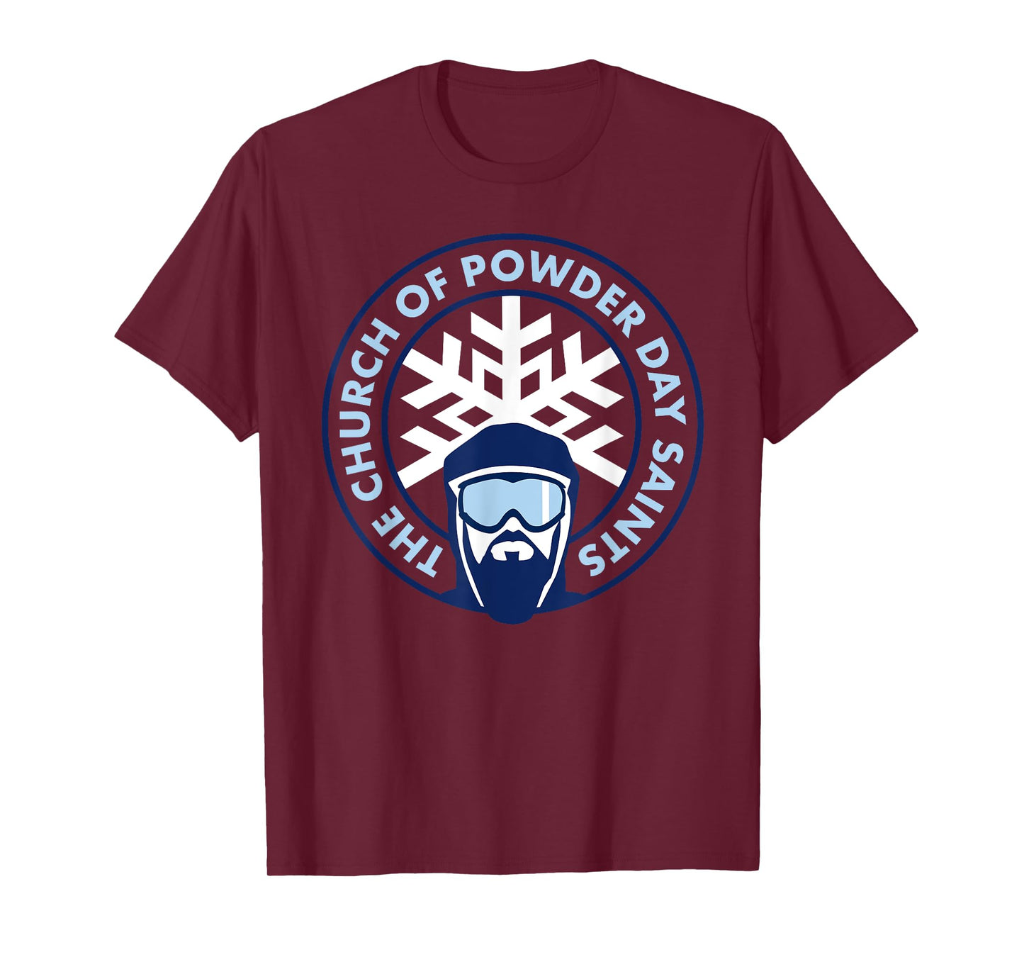 Church of Powder Day Saints Royal Emblem Skiing Shirt T-Shirt