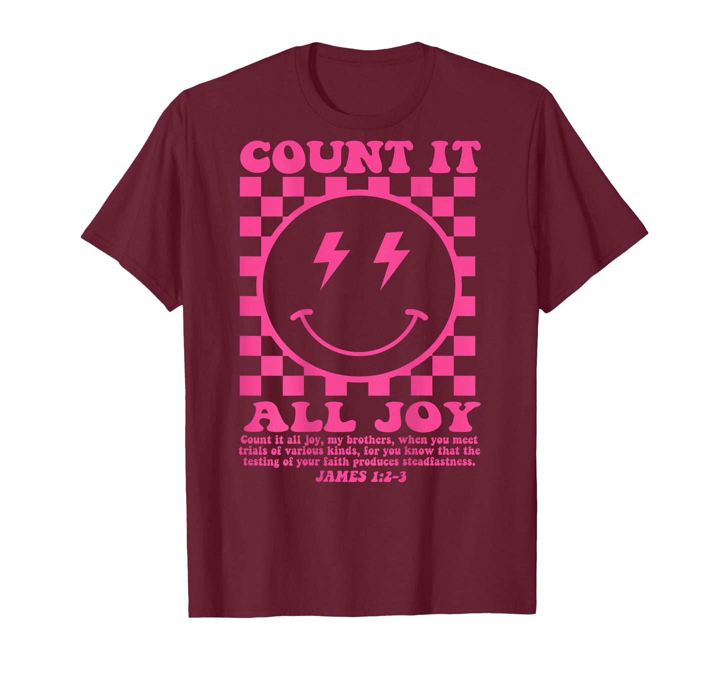 Count It All Joy Bible Verse Jesus Christian Women (On Back) T-Shirt