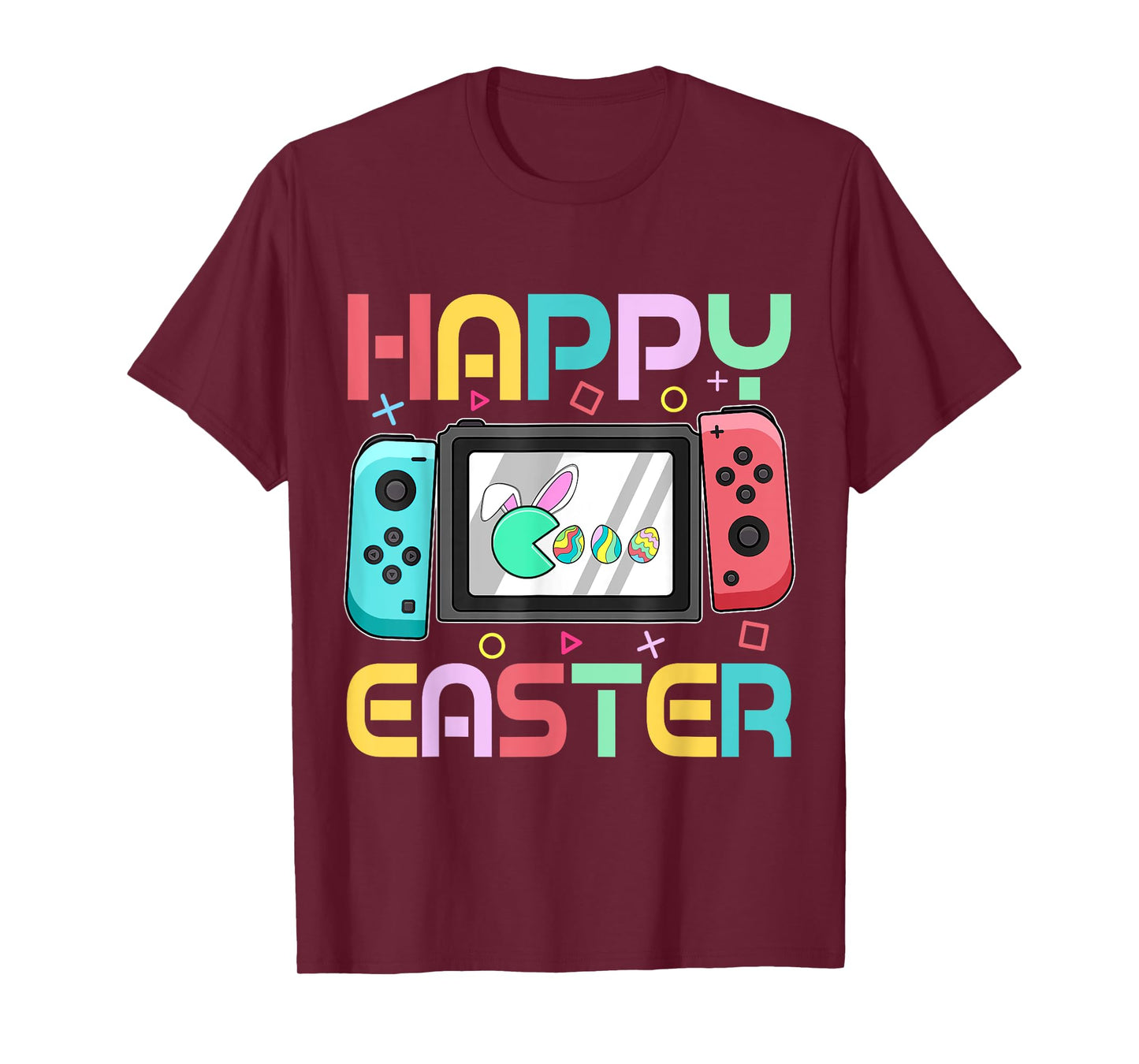 Boys Video Game Eating Happy Easter Day Eggs Gamer Men Kids T-Shirt
