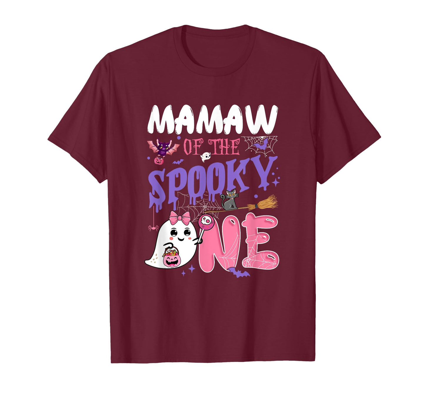 Mamaw Of The Spooky One 1St Birthday Girl Halloween Ghost T-Shirt