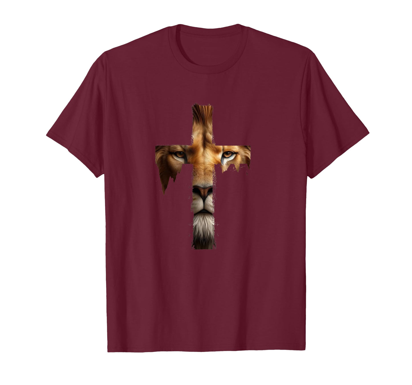 Vintage Jesus God Lion Cross Christian Faith Religion T-Shirt