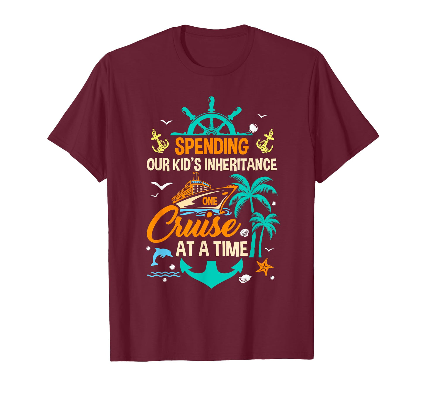 Spending The Kid's Inheritance One Cruise At A Time Funny T-Shirt, Small, Black