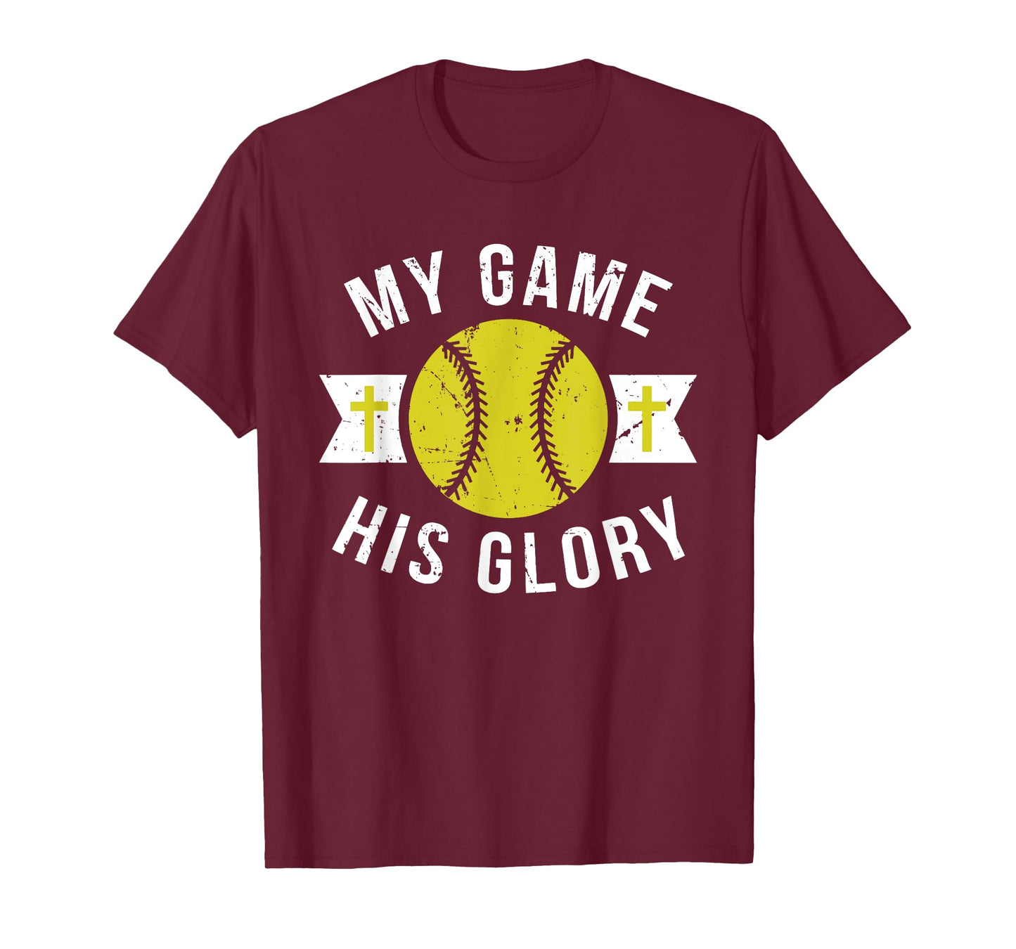 Inspirational Christian Messages Softball Graphic With Cross T-Shirt