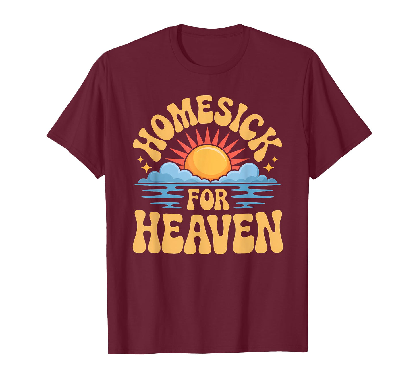 Homesick for Heaven Funny Groovy Hippie God Meme T-Shirt